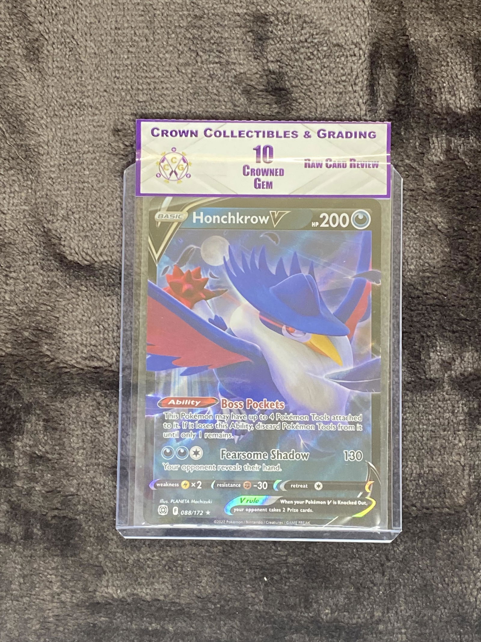 RCR Honchkrow V CC&G 10 Pokemon Card (1 of 1)