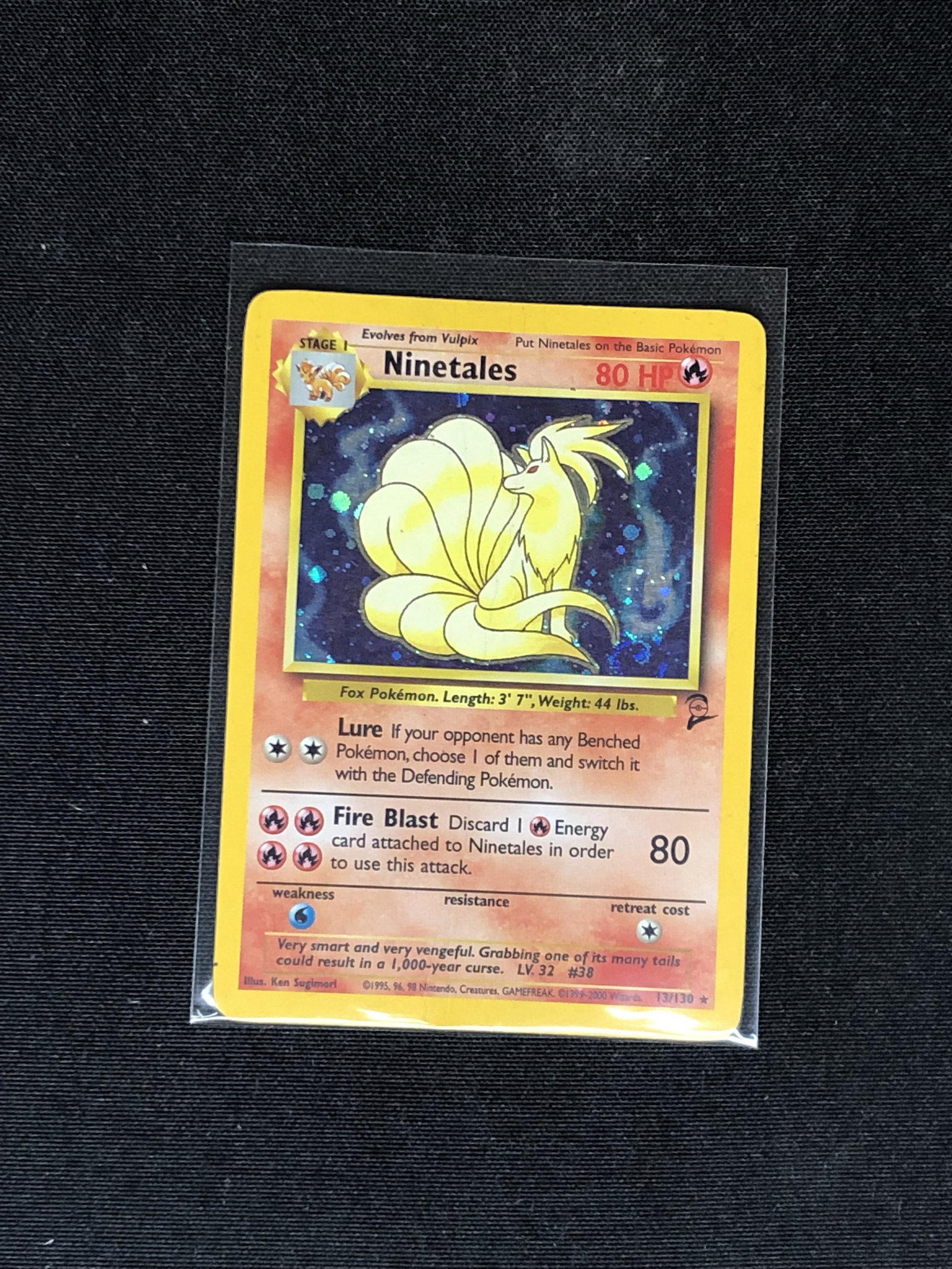 Ninetales Holo Pokemon Card Single- in heavily played condition: Ninetales Holo Pokemon Card Single- in heavily played condition