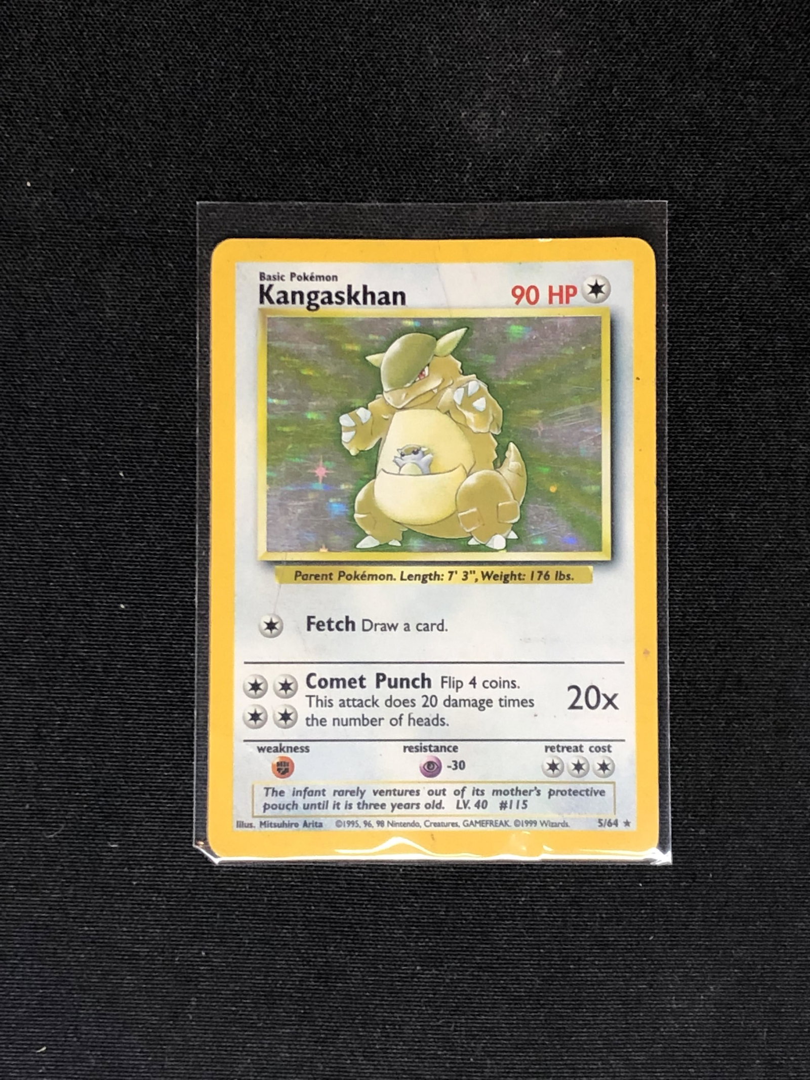 Kangaskhan Holo Pokemon Card Single- in heavily played condition: Kangaskhan Holo Pokemon Card Single- in heavily played condition