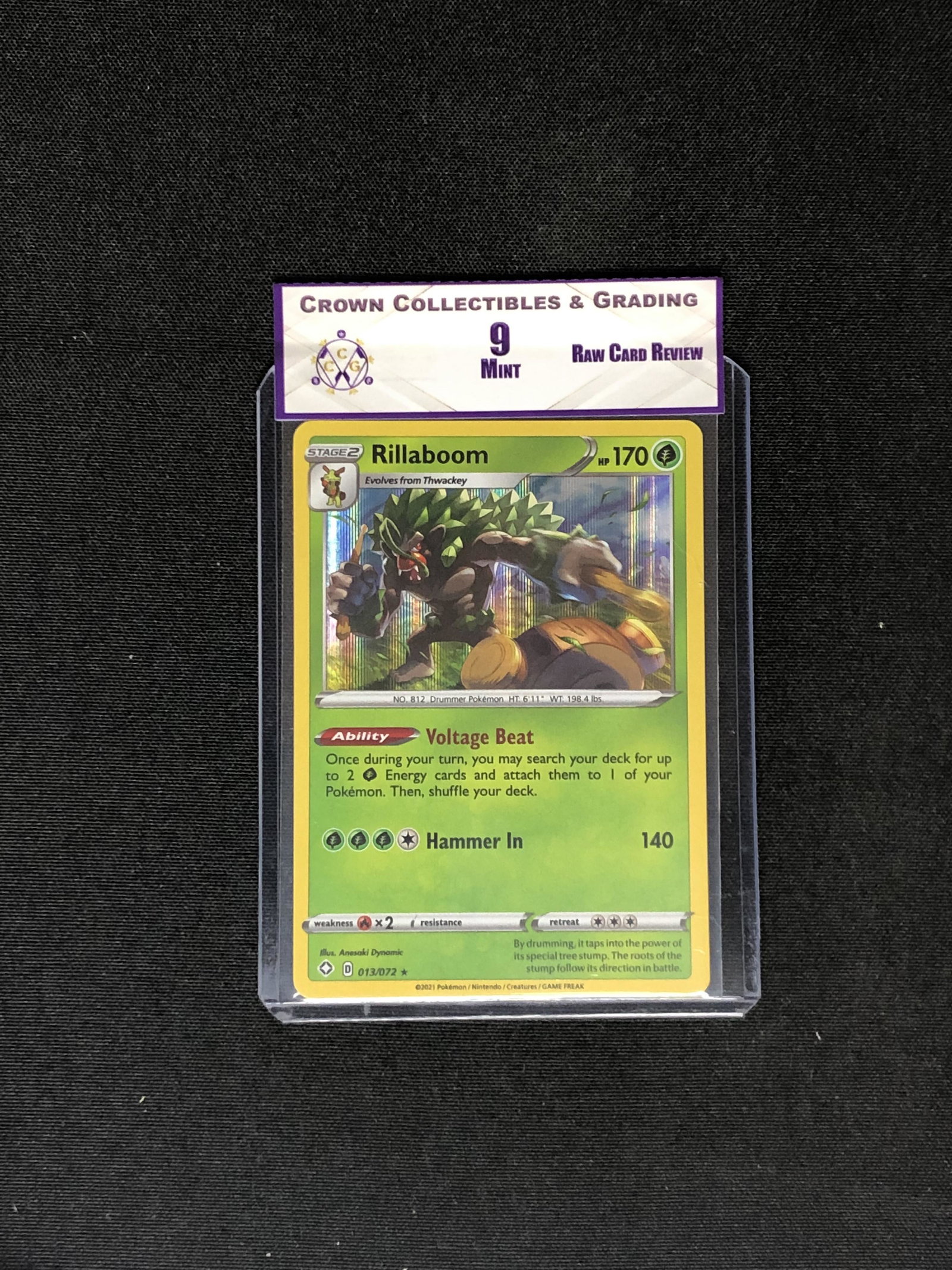 RCR Rillaboom CC&G 9 Pokemon Card (1 of 1)