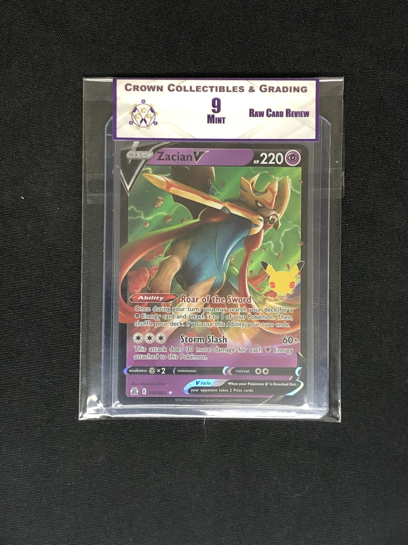 RCR Zacian V CC&G 9 Pokemon Card (1 of 1)