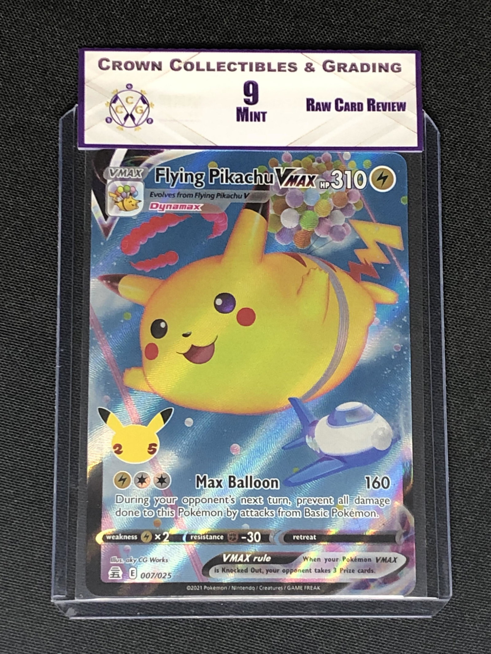 RCR Flying Pikachu Vmax CC&G 9 Pokemon Card (1 of 1)