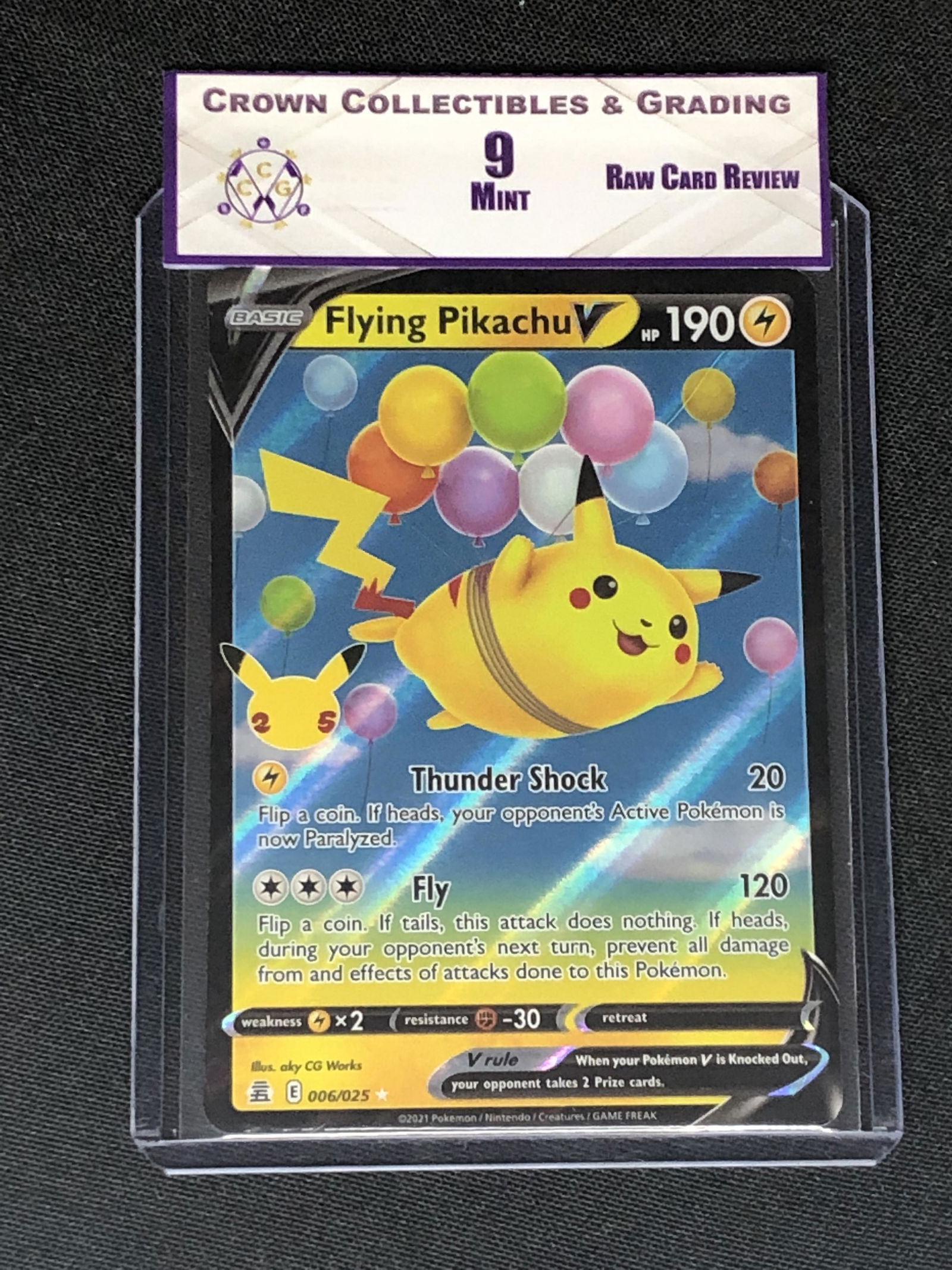 RCR Flying Pikachu V CC&G 9 Pokemon Card (1 of 1)