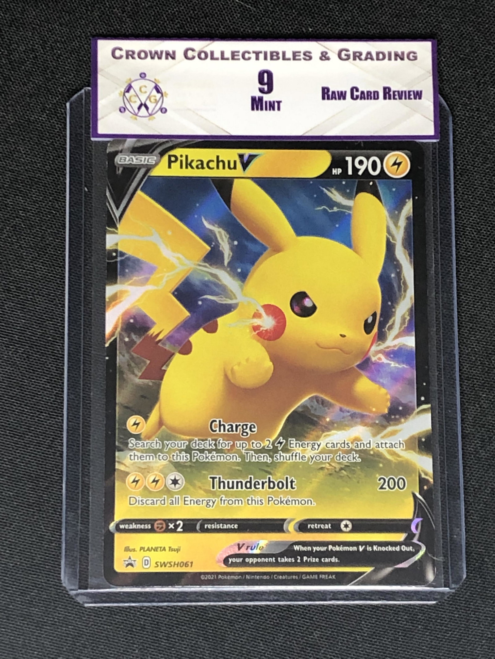 RCR Pikachu V CC&G 9 Pokemon Card (1 of 1)