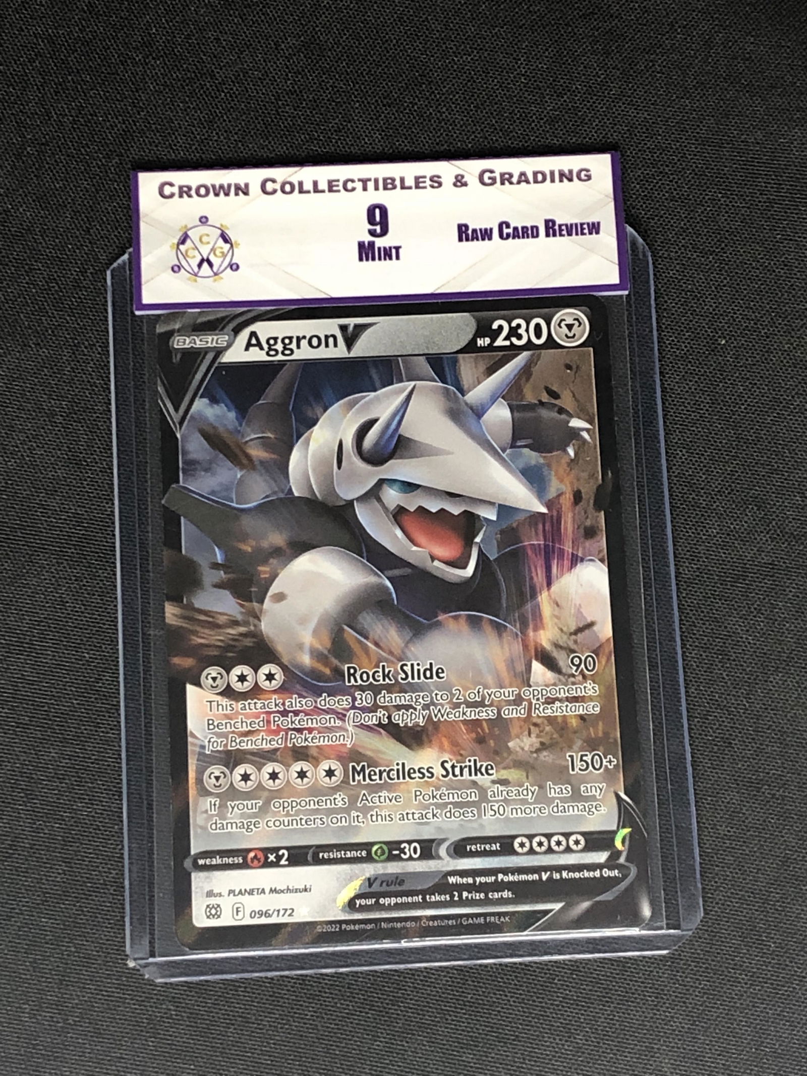 RCR Aggron V CC&G 9 Pokemon Card (1 of 1)