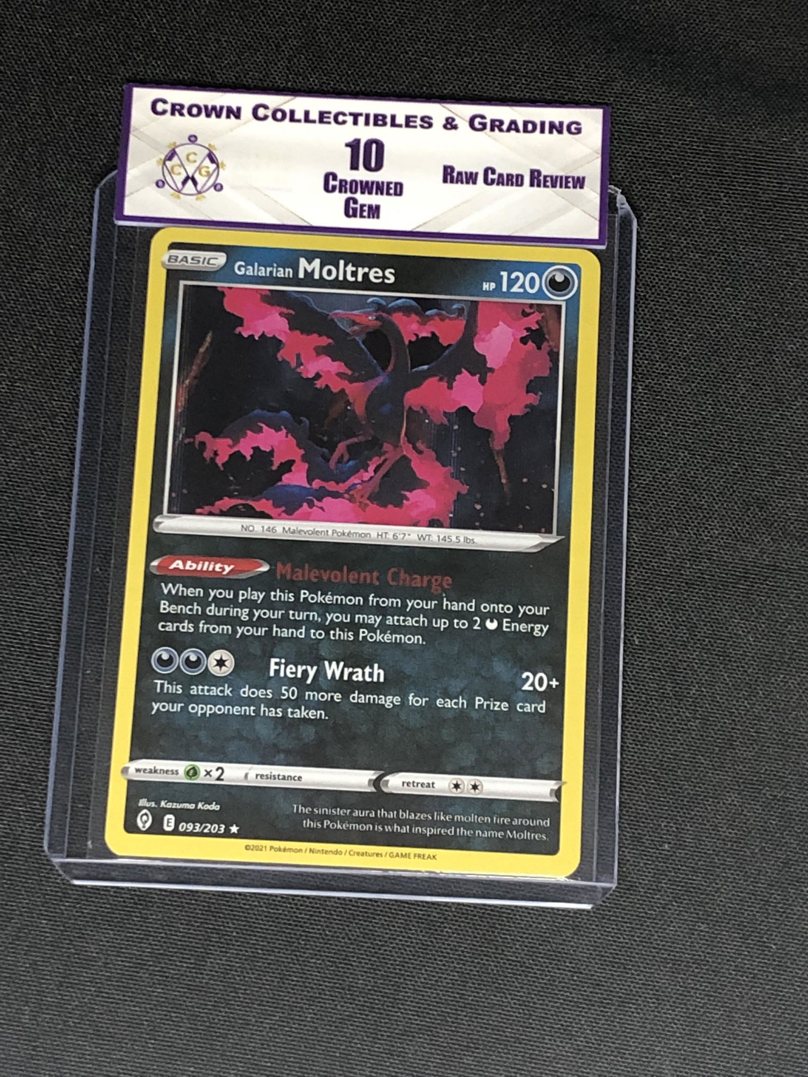 RCR Moltres CC&G 10 Pokemon Card (1 of 1)