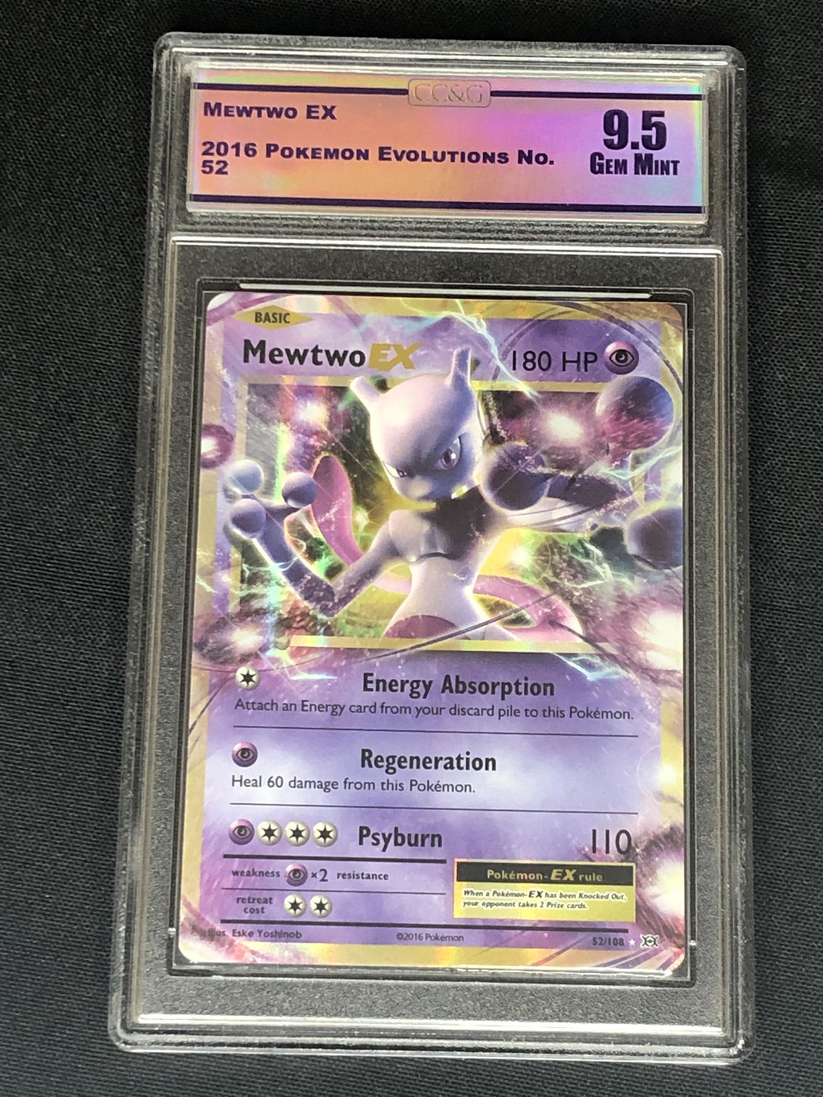 Mewtwo EX CC&G 9.5 Pokemon Card (1 of 1)