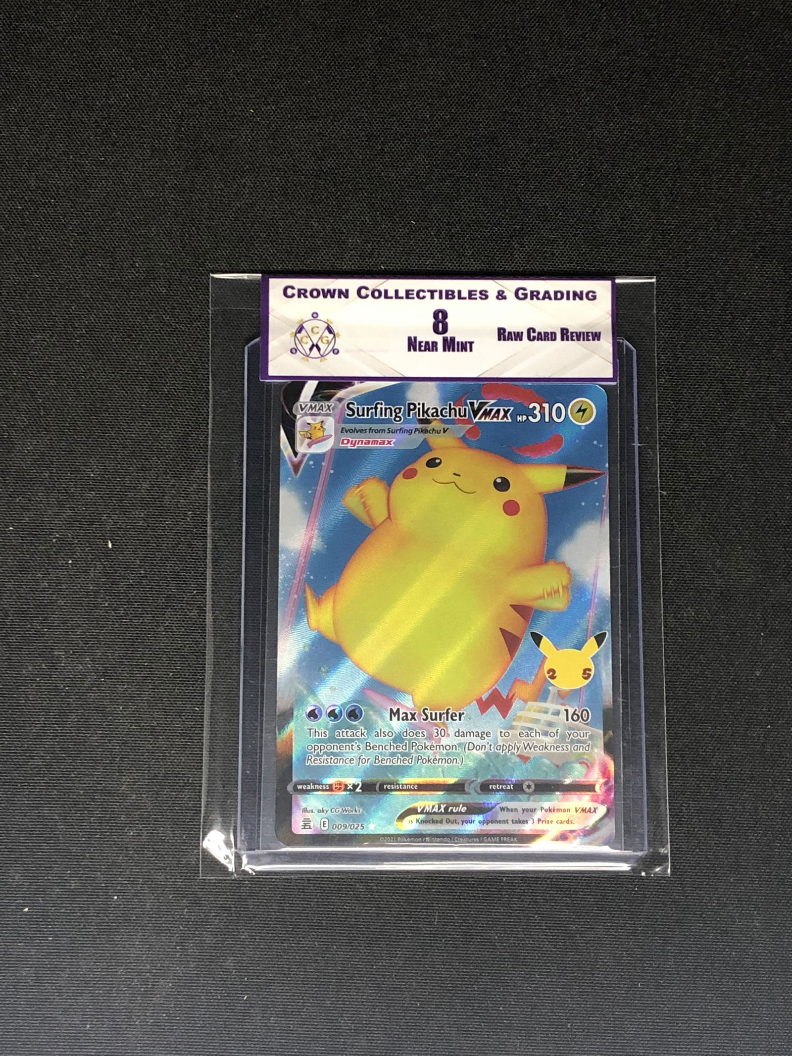 RCR Surfing Pikachu Vmax CC&G 8 Pokemon Card (1 of 1)