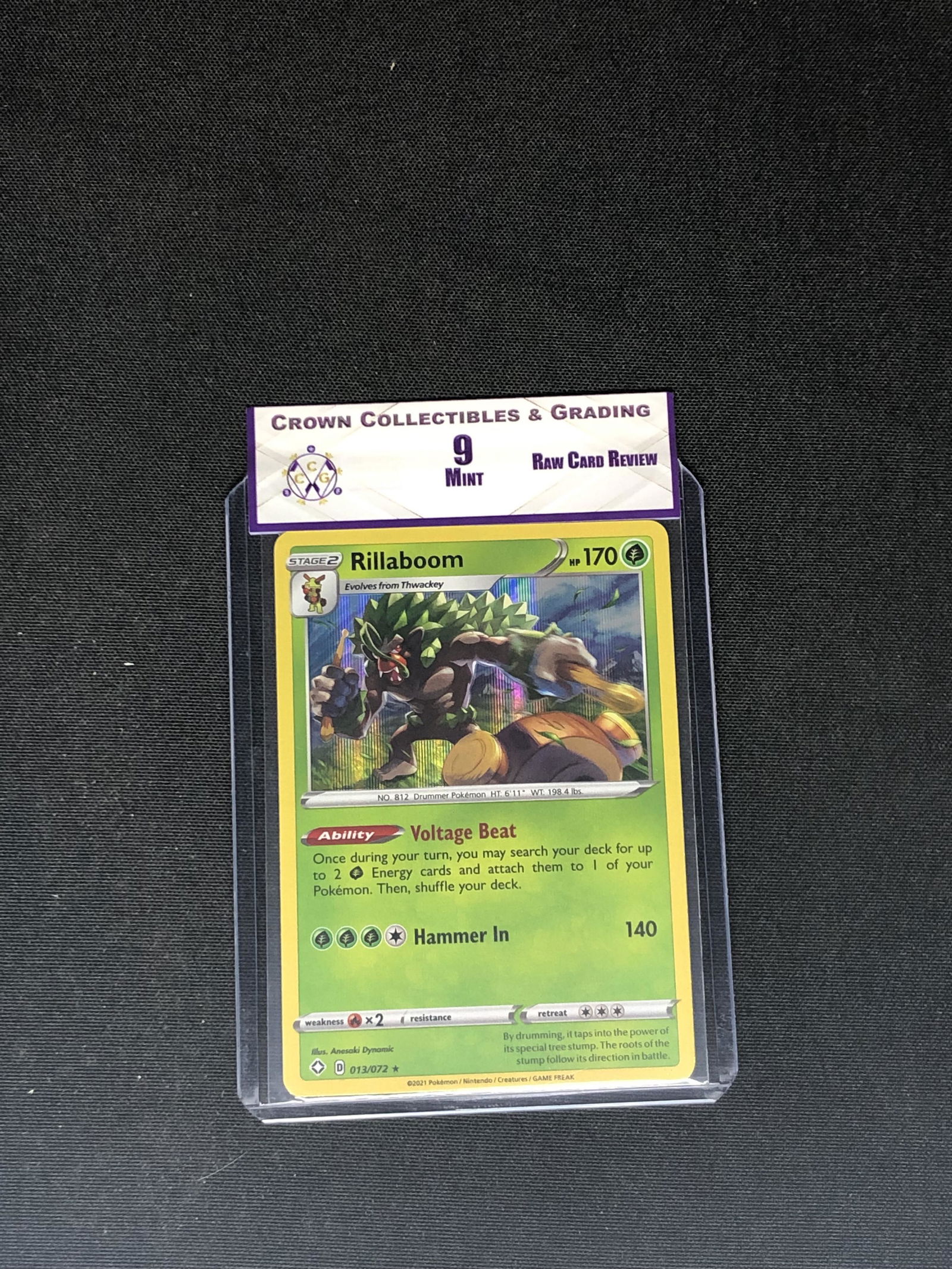 RCR Rillaboom CC&G 9 Pokemon Card (1 of 1)