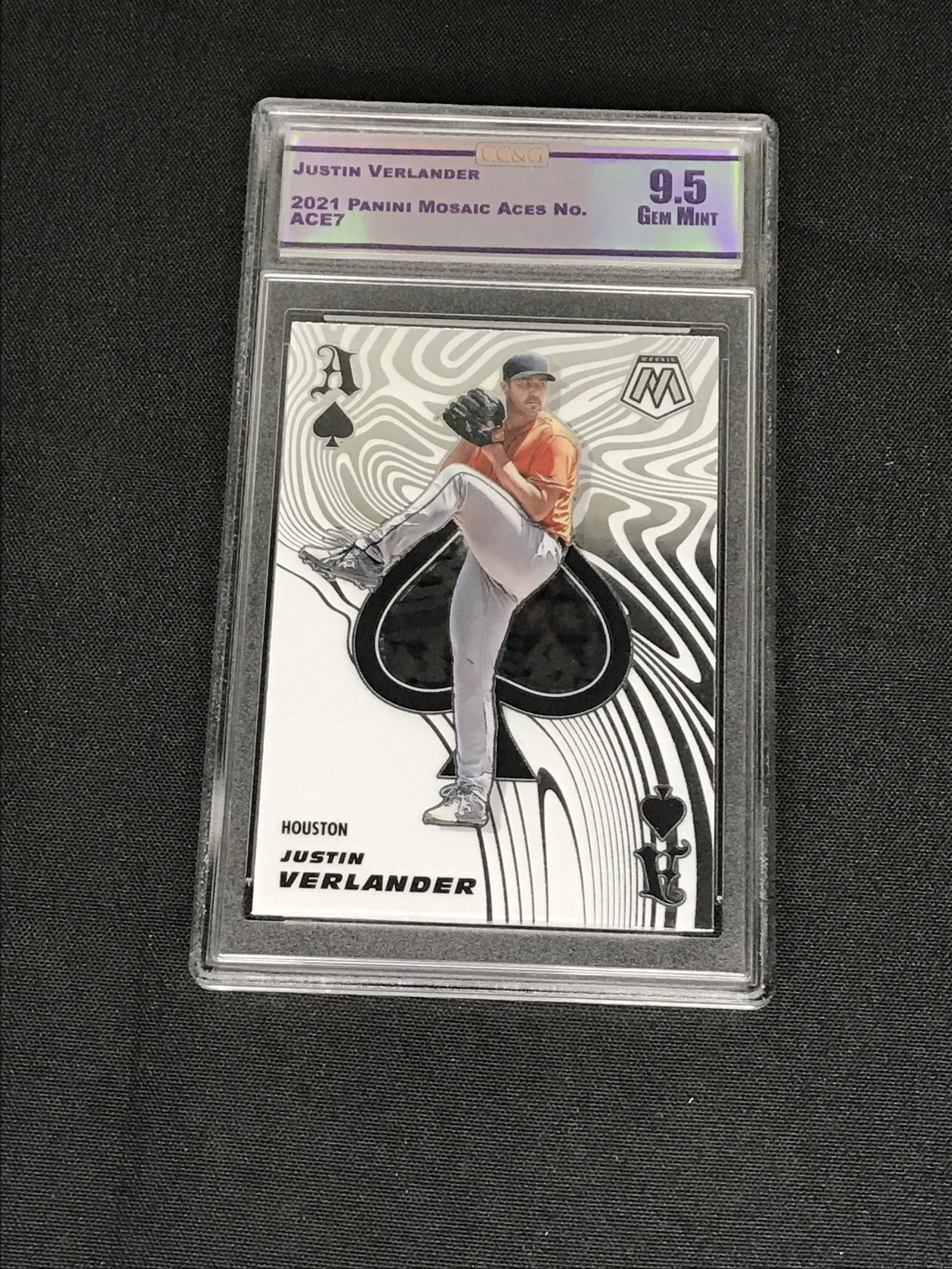 Justin Verlander Panini Mosaic Aces CC&G 9.5: Justin Verlander Panini Mosaic Aces CC&G 9.5