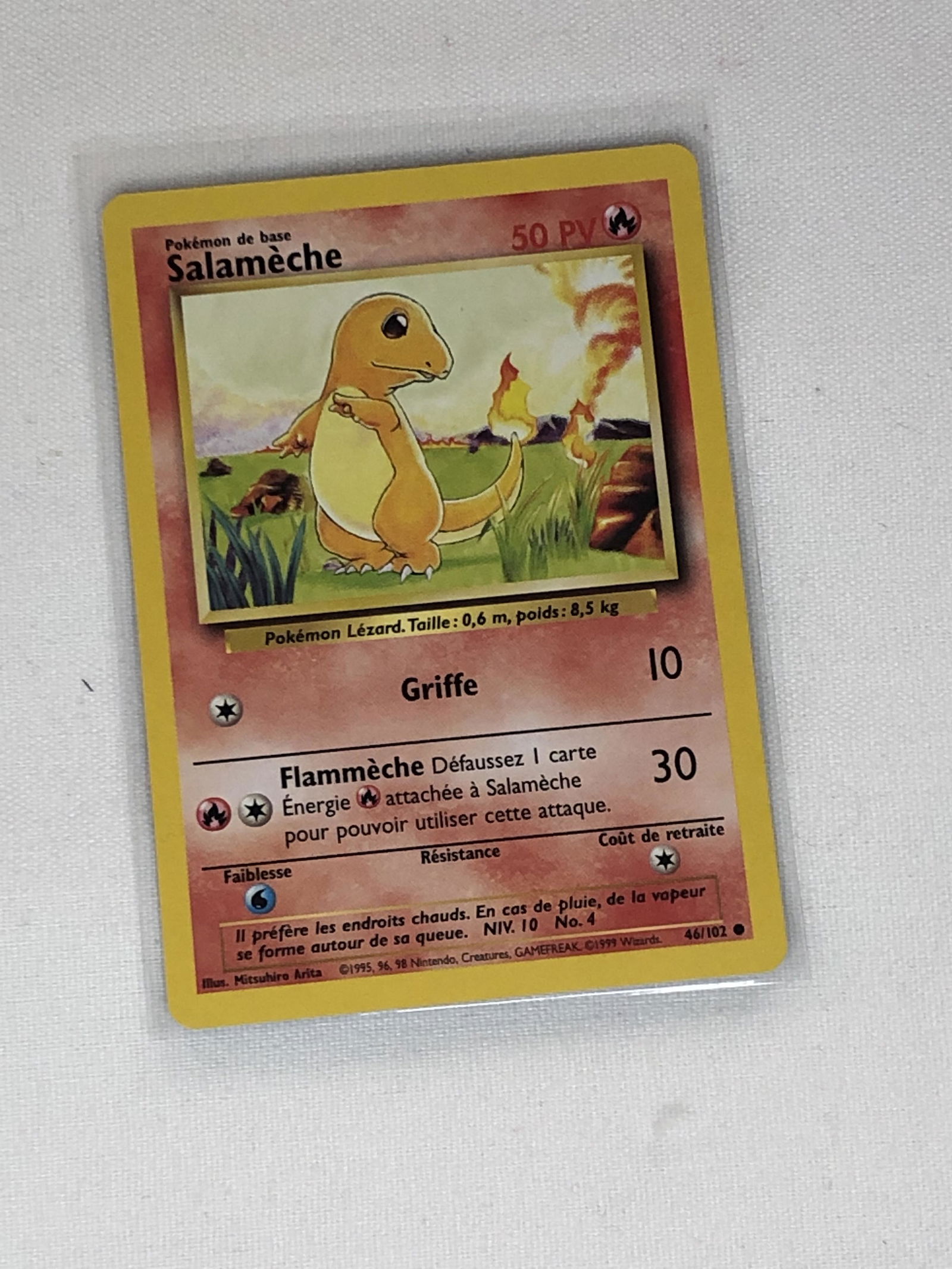 French Charmander Base Set Pokemon Card - Moderately Played Condition (1 of 1)