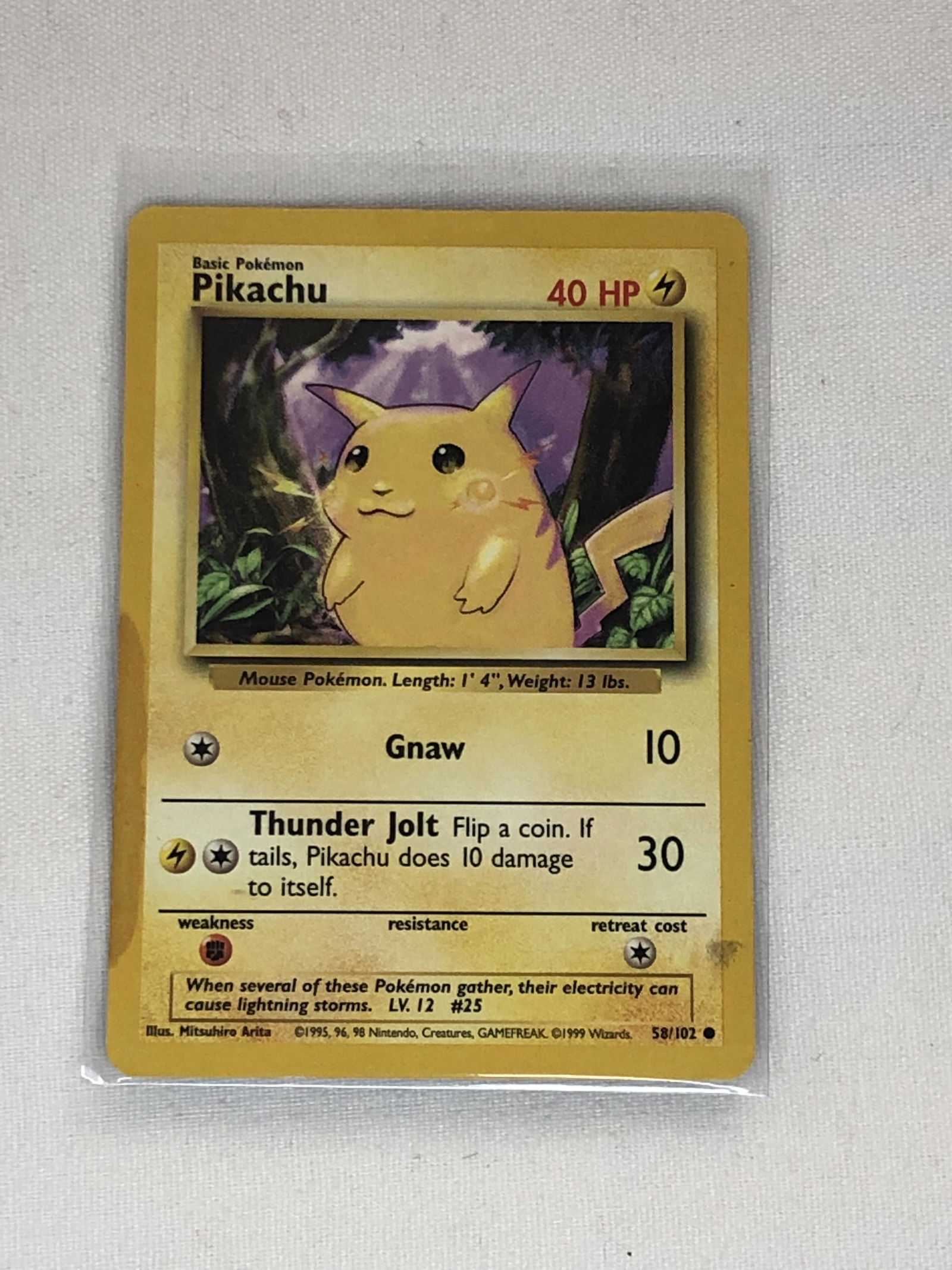 Base Set Pikachu Pokemon Card - Heavy Played Condition (1 of 1)