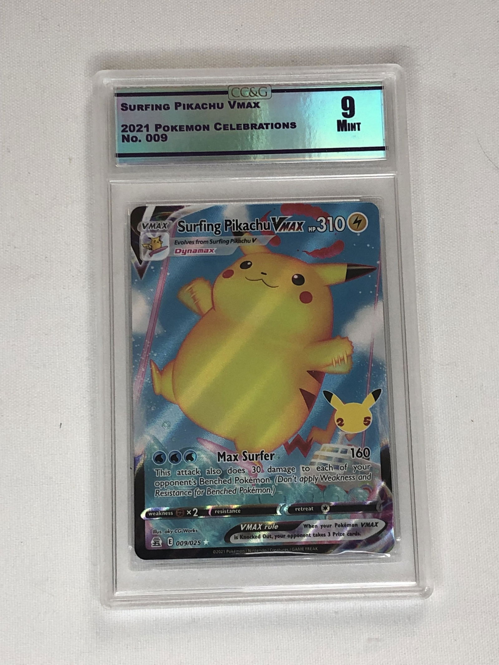 Surfing Pikachu Vmax Graded CC&G 9 (1 of 1)