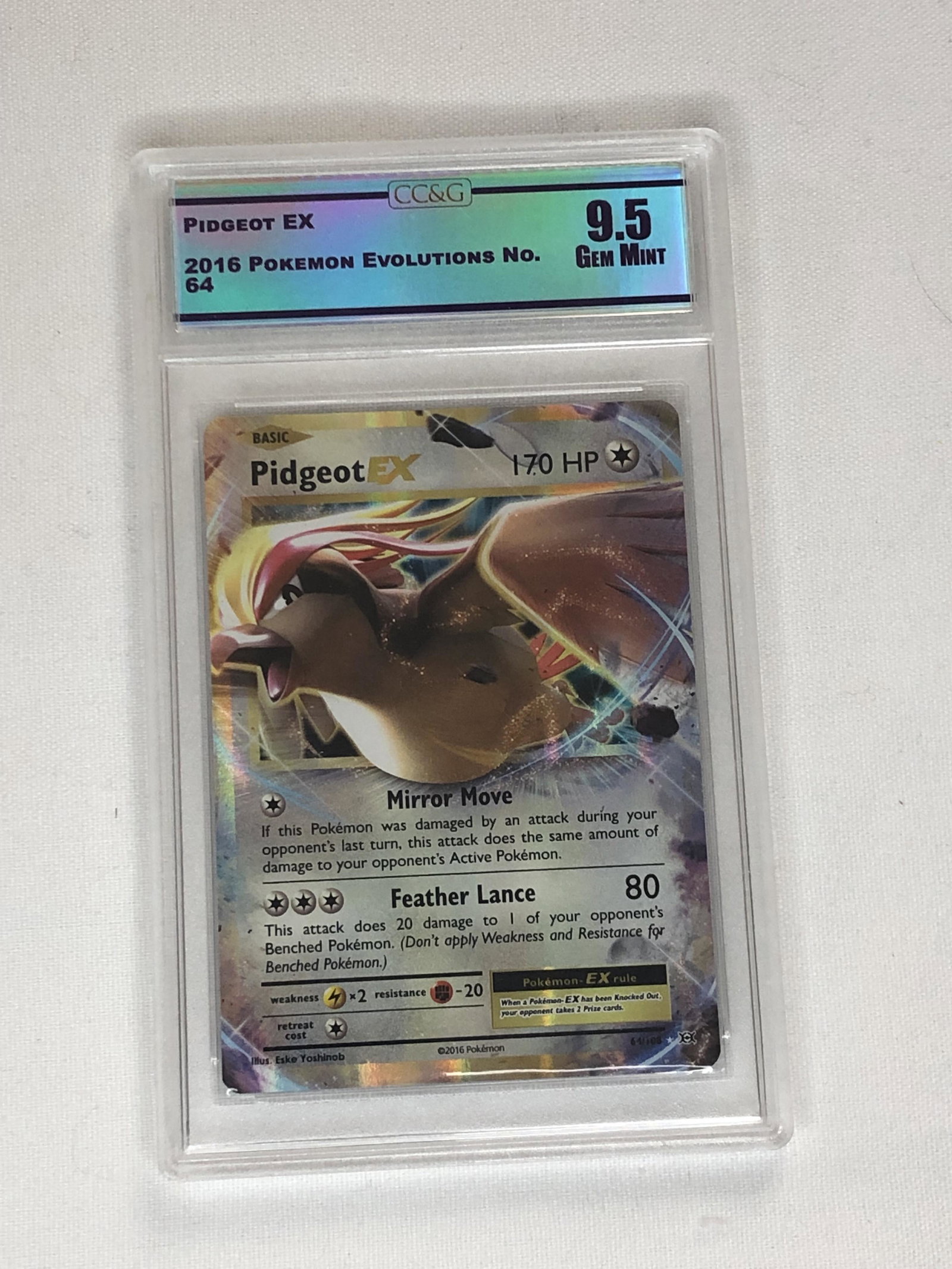 Pidgeot EX Graded CC&G 9.5 (1 of 1)