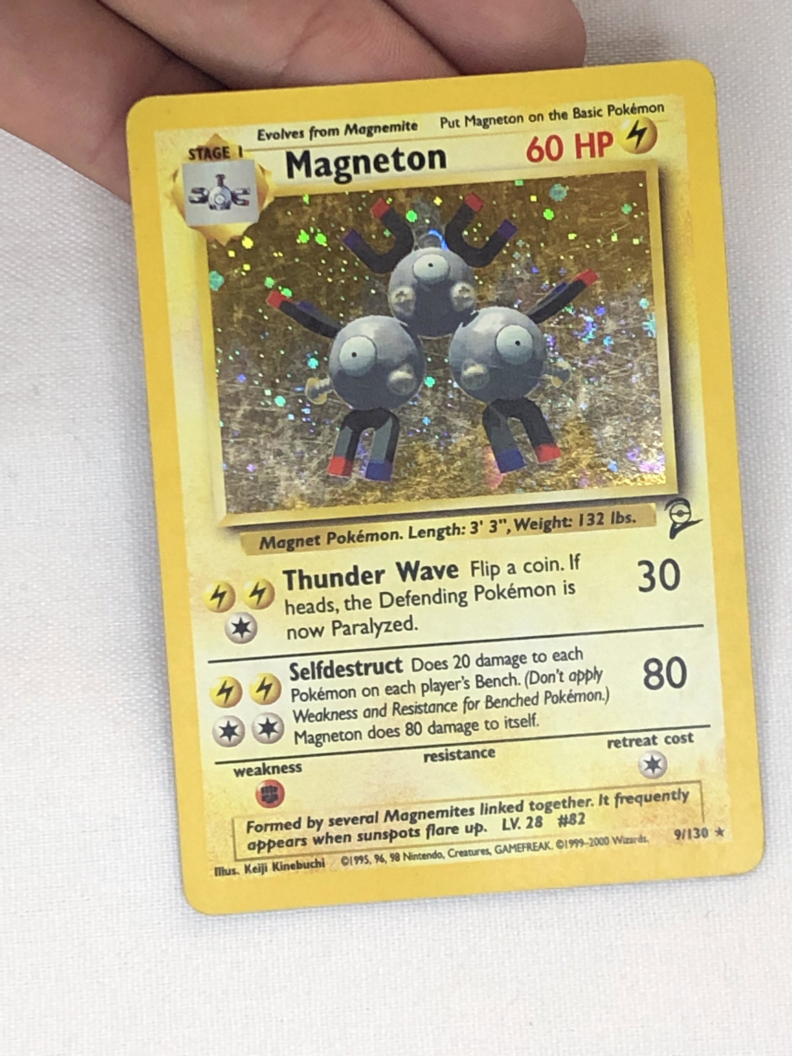 Base Set 2 Magneton Holo Pokemon Card - Moderately Played Condition (1 of 1)