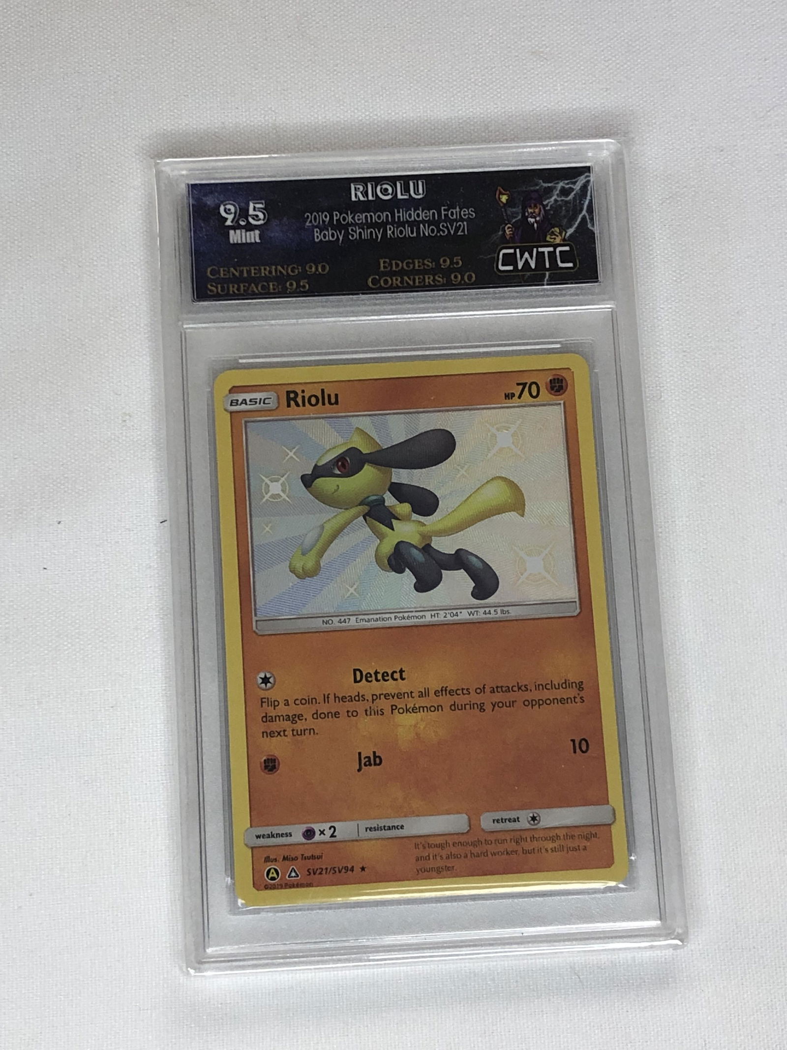 Riolu Baby Shiny Pokemon Card Graded CWTC 9.5 (1 of 1)
