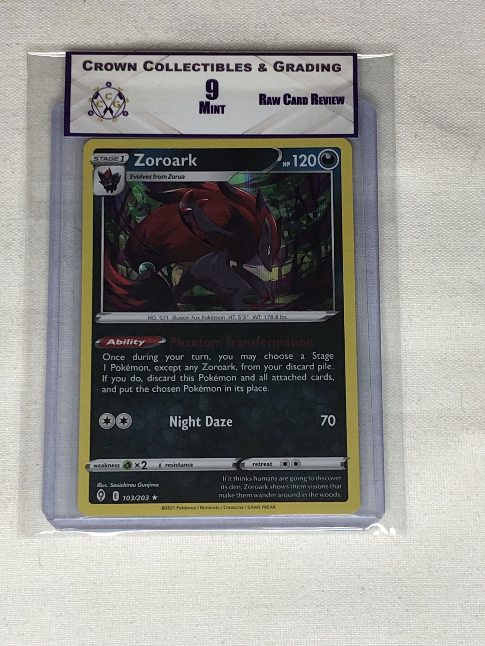 Zoroark Holo Pokemon Card RCR 9 (1 of 1)