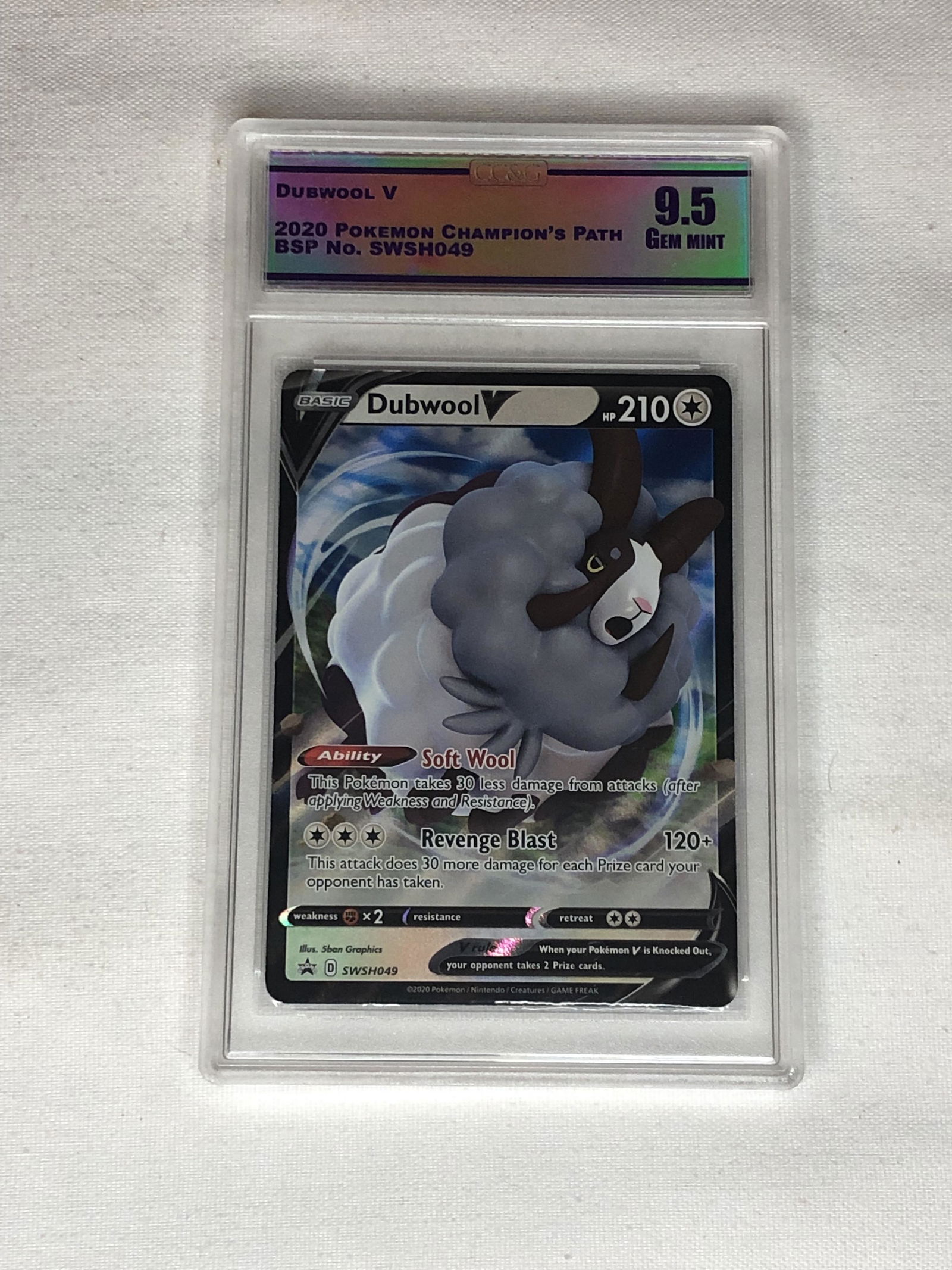 Dubwool V Black Star Promo Pokemon Card Graded CC&G 9.5 (1 of 1)