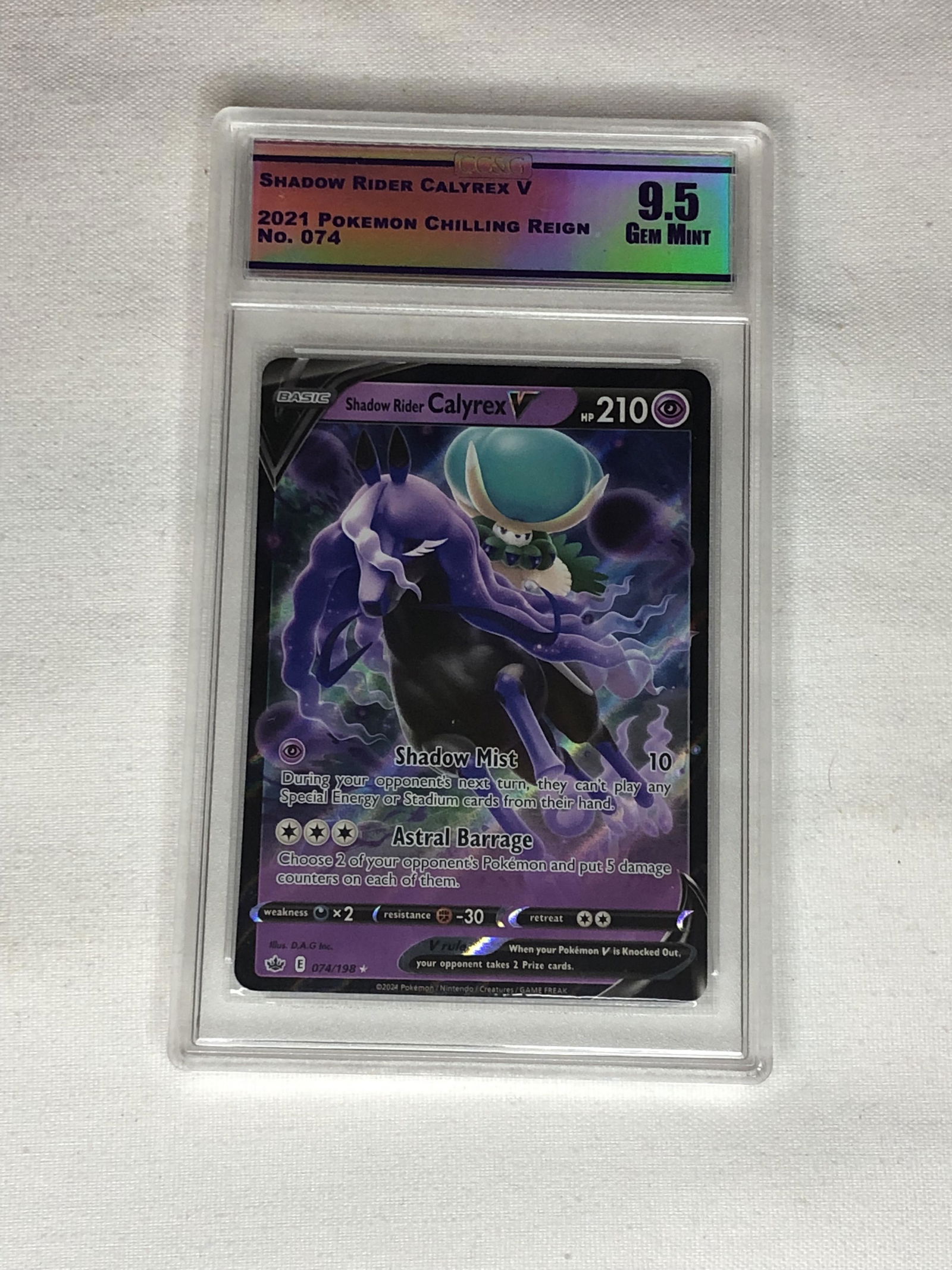 Shadow Rider Calyrex V Pokemon Card Graded CC&G 9.5 (1 of 1)