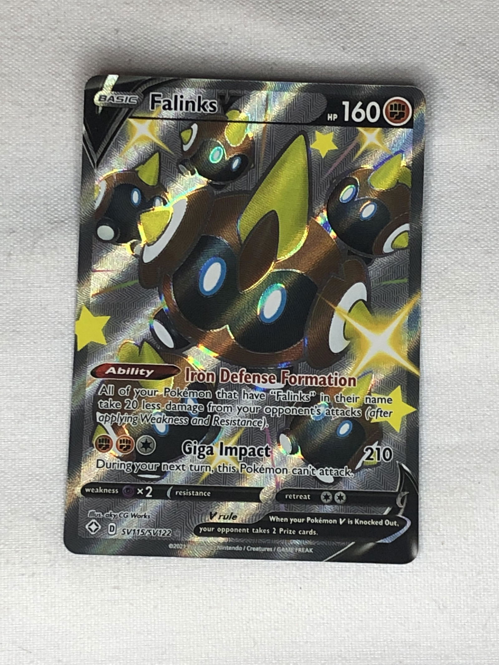 Falinks V Shiny Full Art Pokemon Card (1 of 1)