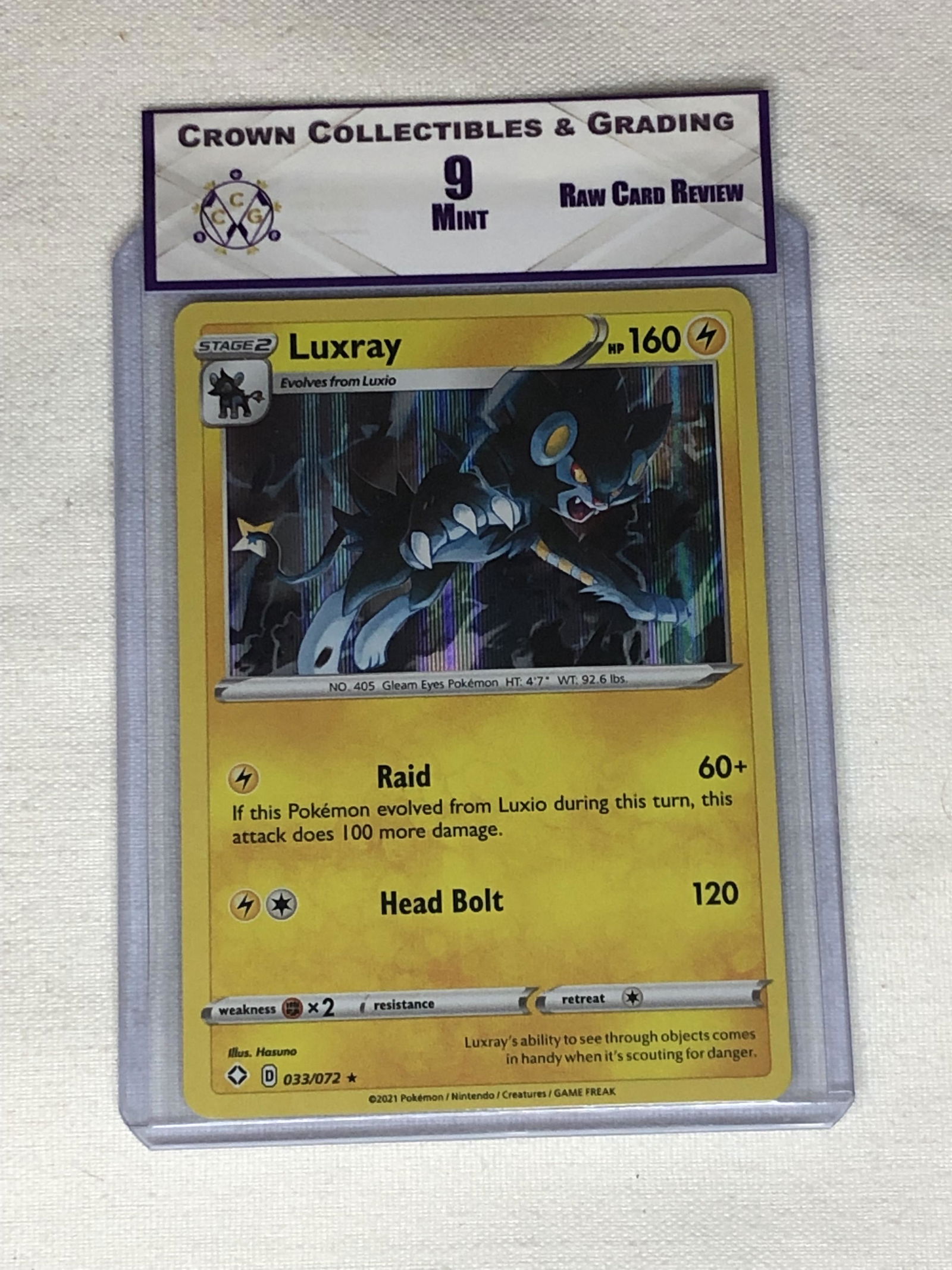 Luxray Holo Pokemon Card RCR 9 (1 of 1)
