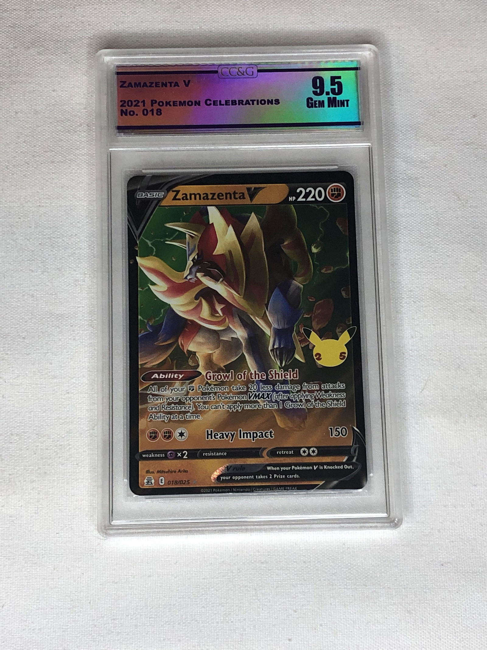 Zamazenta V Pokemon Card Graded CC&G 9.5 (1 of 1)