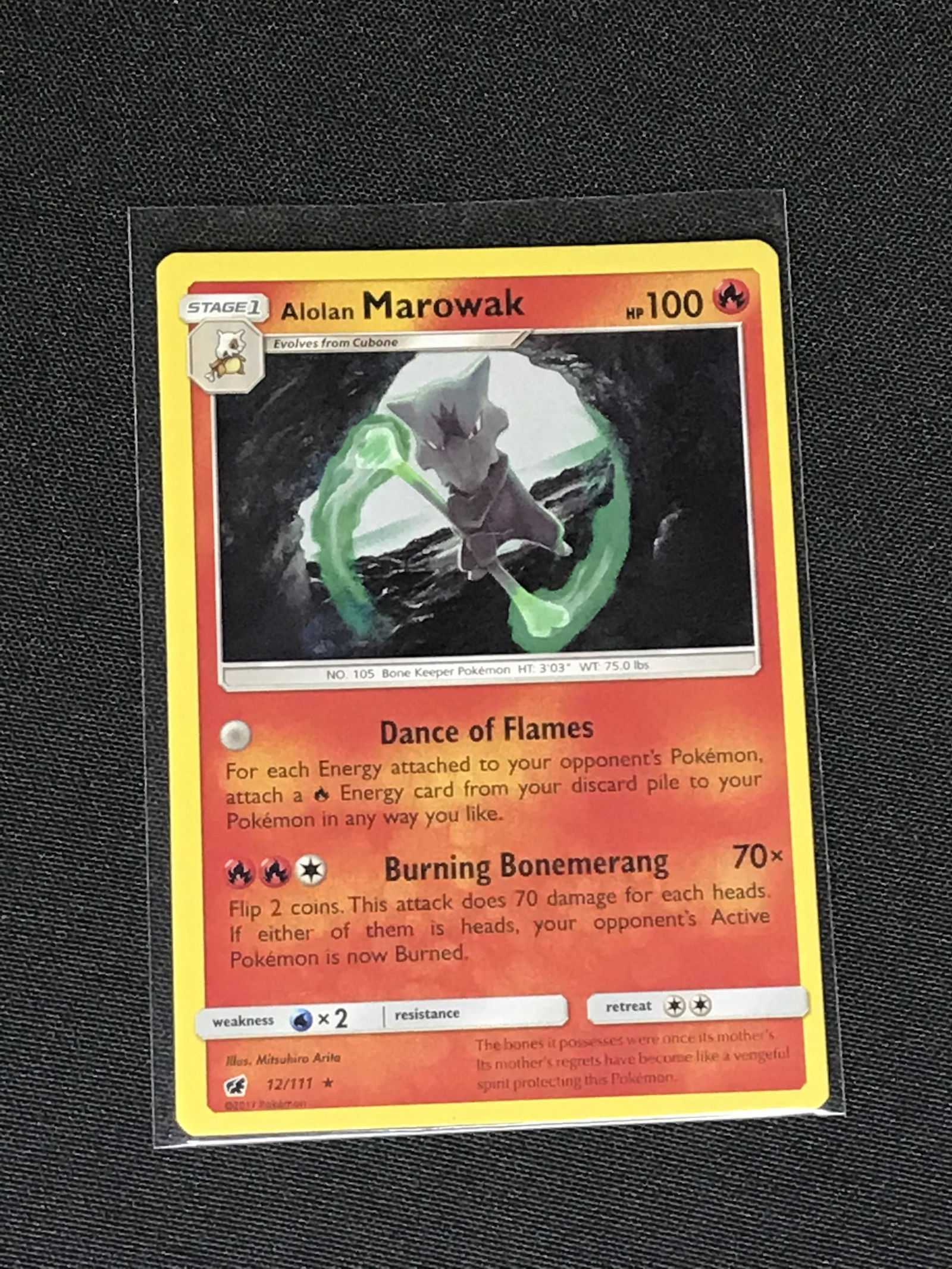 Alolan MarowakHolo Pokemon single - moderately played (1 of 1)