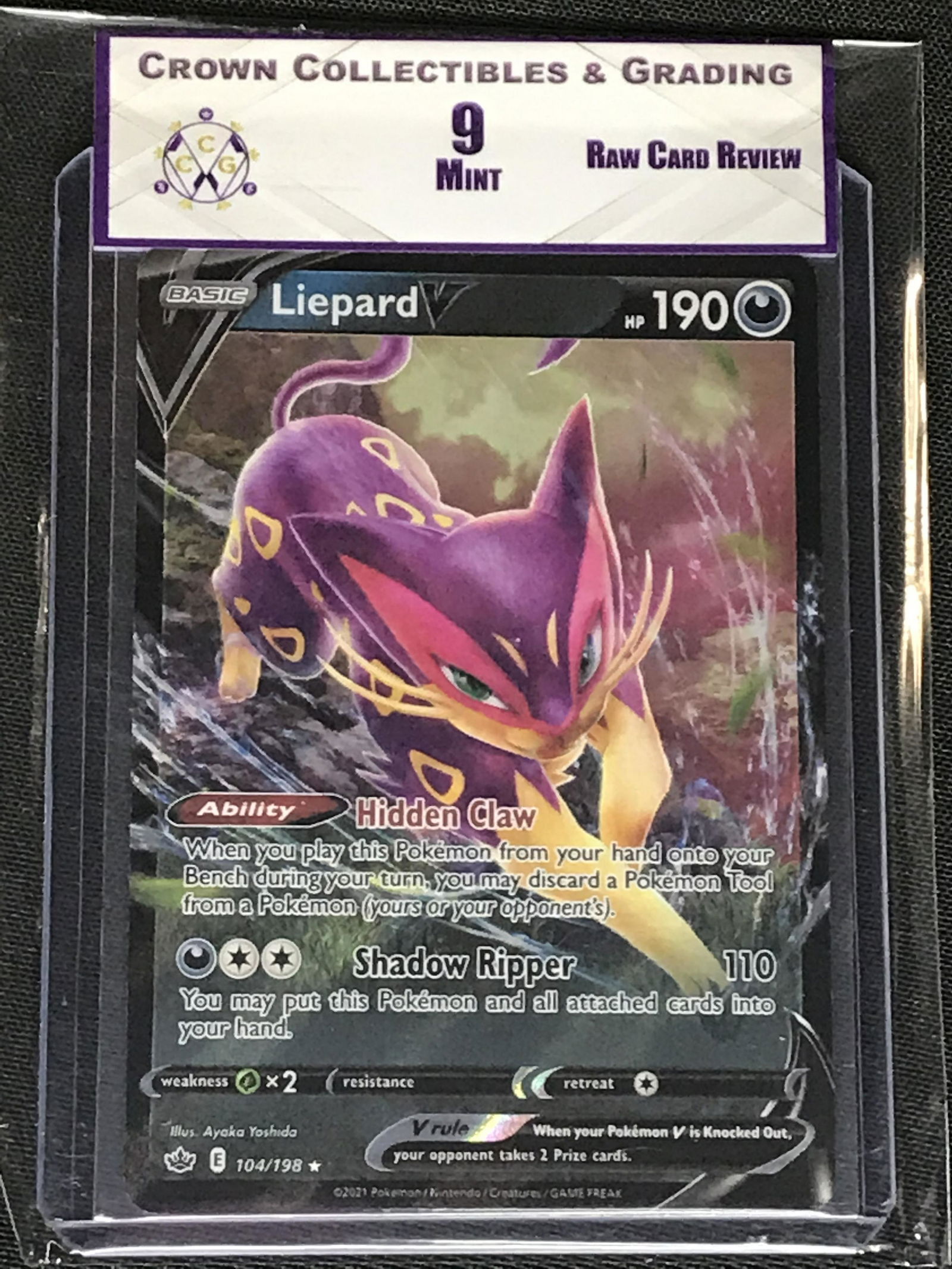 Liepard V Pokemon Card RCR 9 (1 of 1)