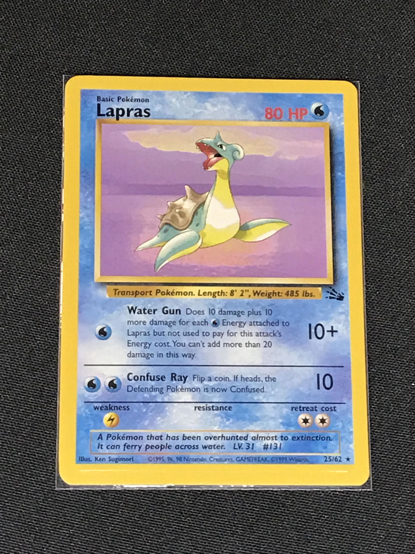 Lapras Fossil Pokemon single - moderately played: Lapras Fossil Pokemon single - moderately played