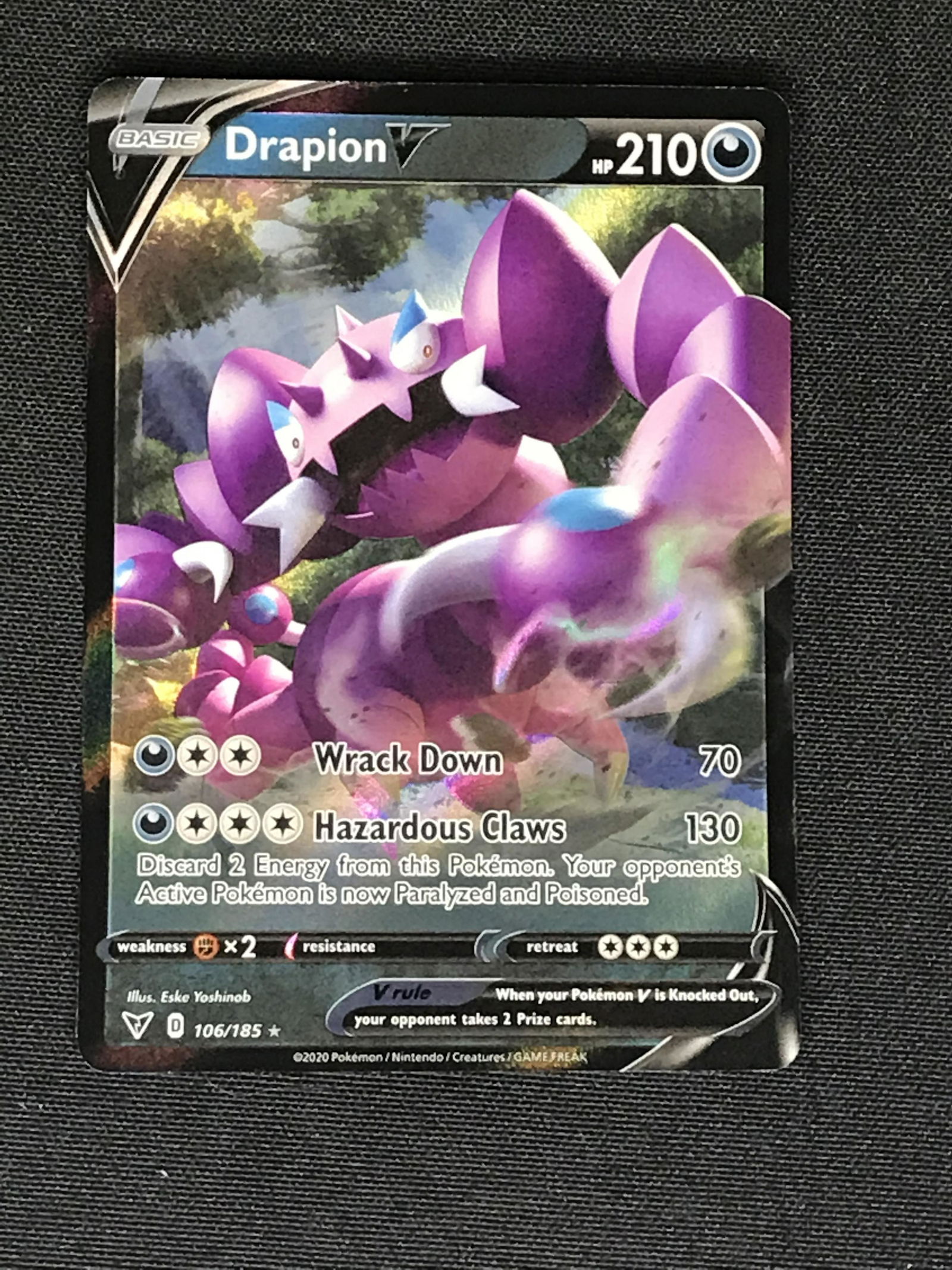 Drapion V Pokemon Card Oct 22, 2022 Crown Collectibles & Grading in TX