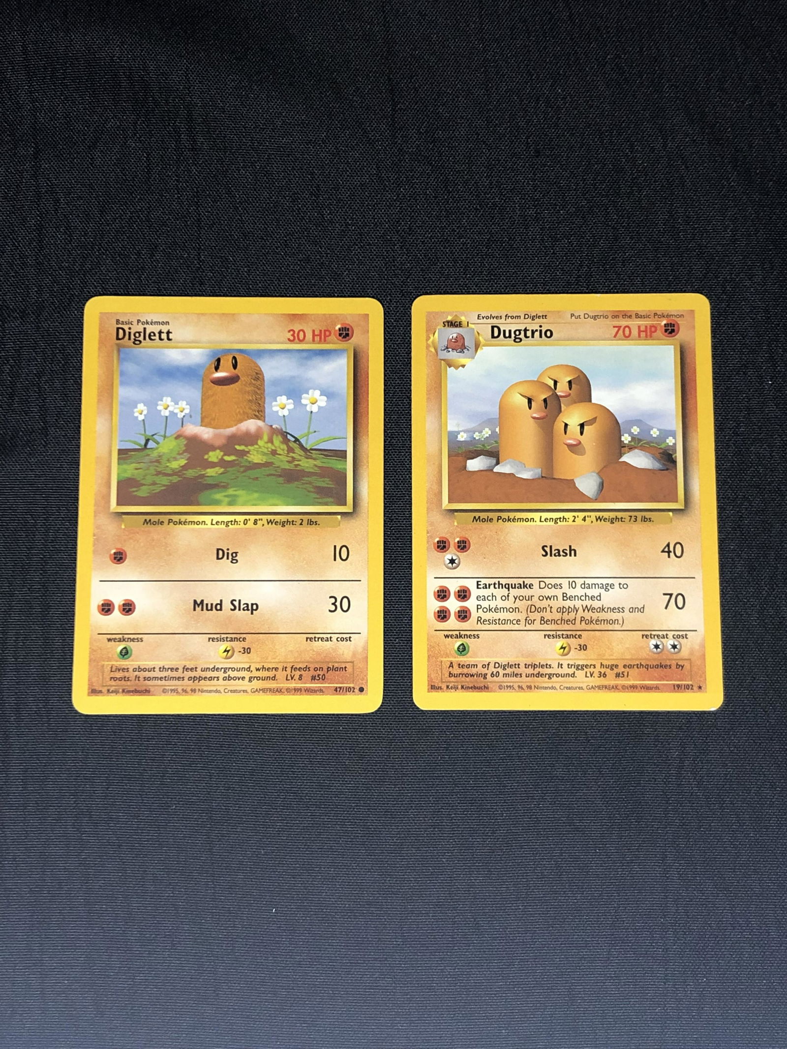 Base Set Diglet & Dugtrio Moderately Played Condition (1 of 1)