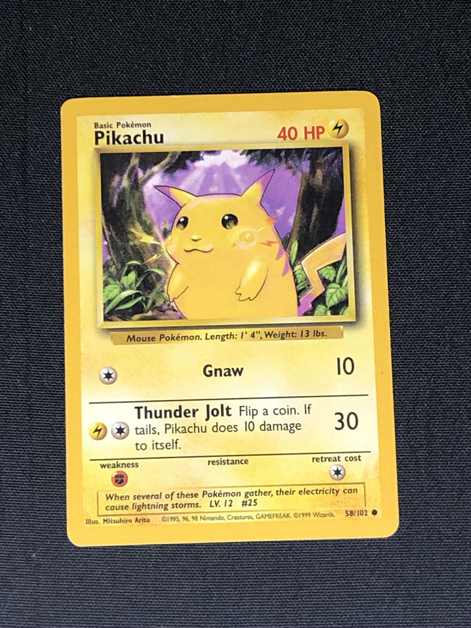 Base Set Pikachu Pokemon Card - Moderately Played Condition (1 of 1)