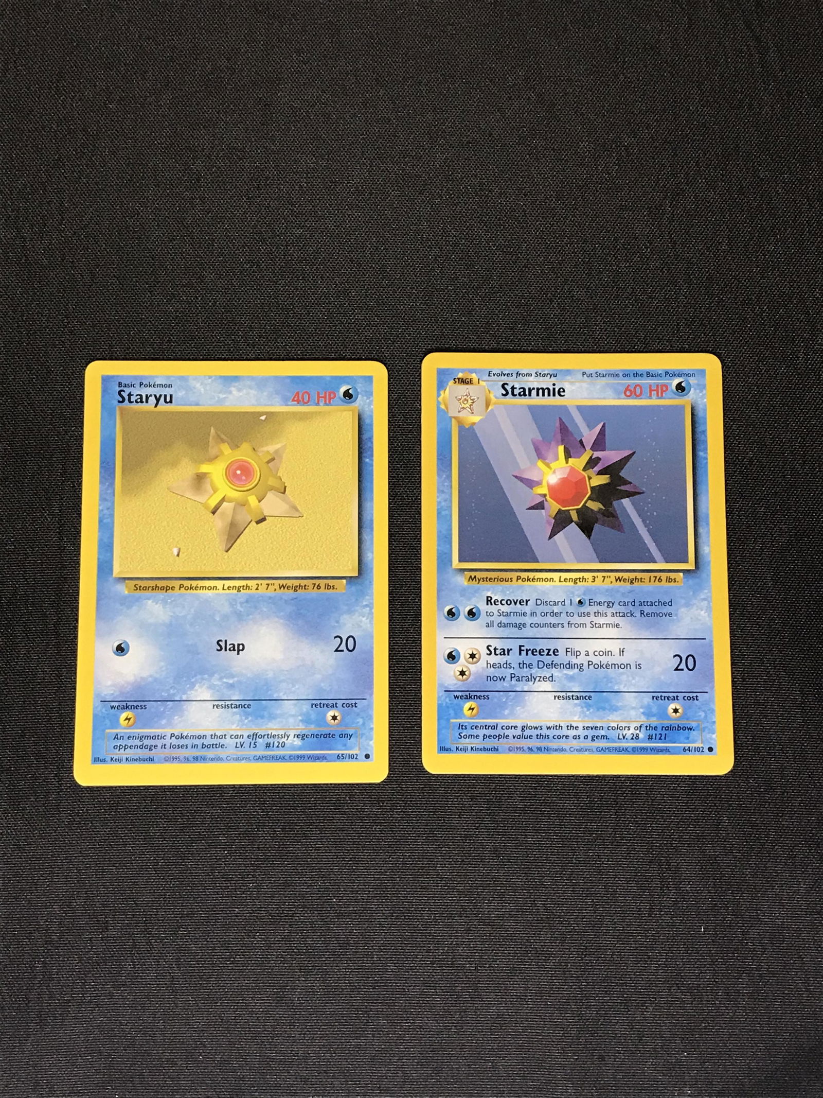 Base Set Staryu & Starmie Pokemon cards (1 of 1)