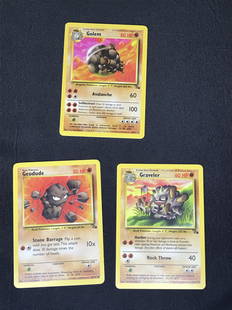 Fossil Geodude, Graveler, & Golem Pokemon cards: Fossil Geodude, Graveler, & Golem Pokemon cards