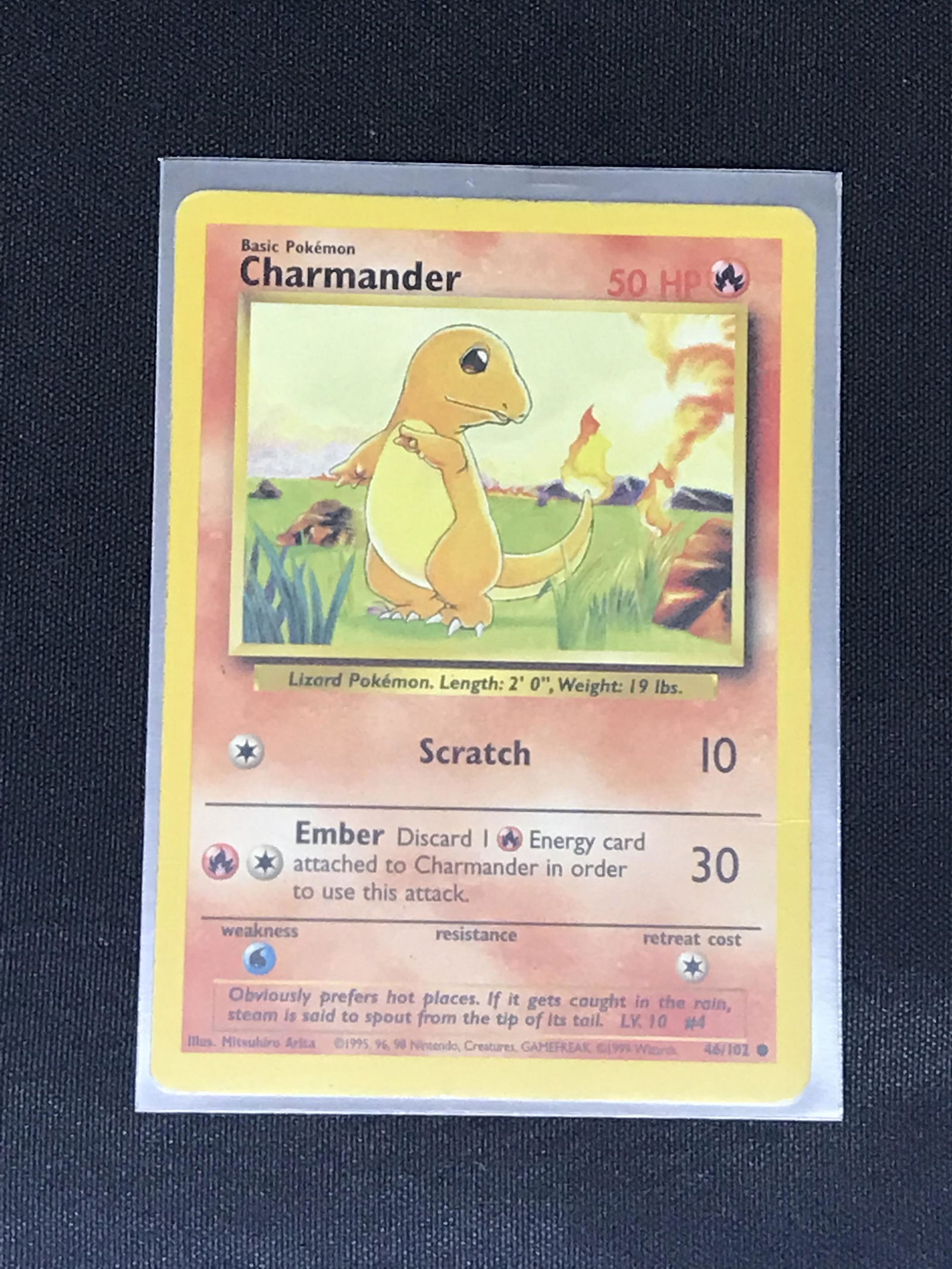 Base Set Charmander Pokemon single - Moderately Played (1 of 1)