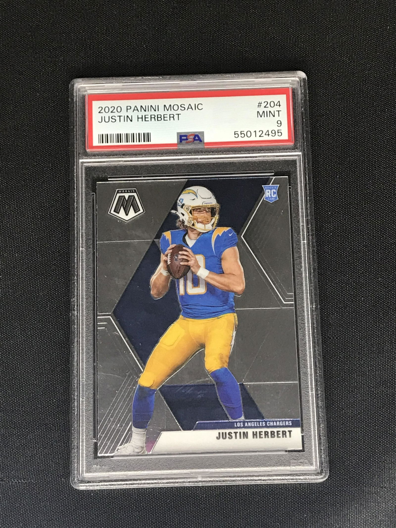 Justin Herbert Panini Mosaic Rookie PSA 9 (1 of 1)