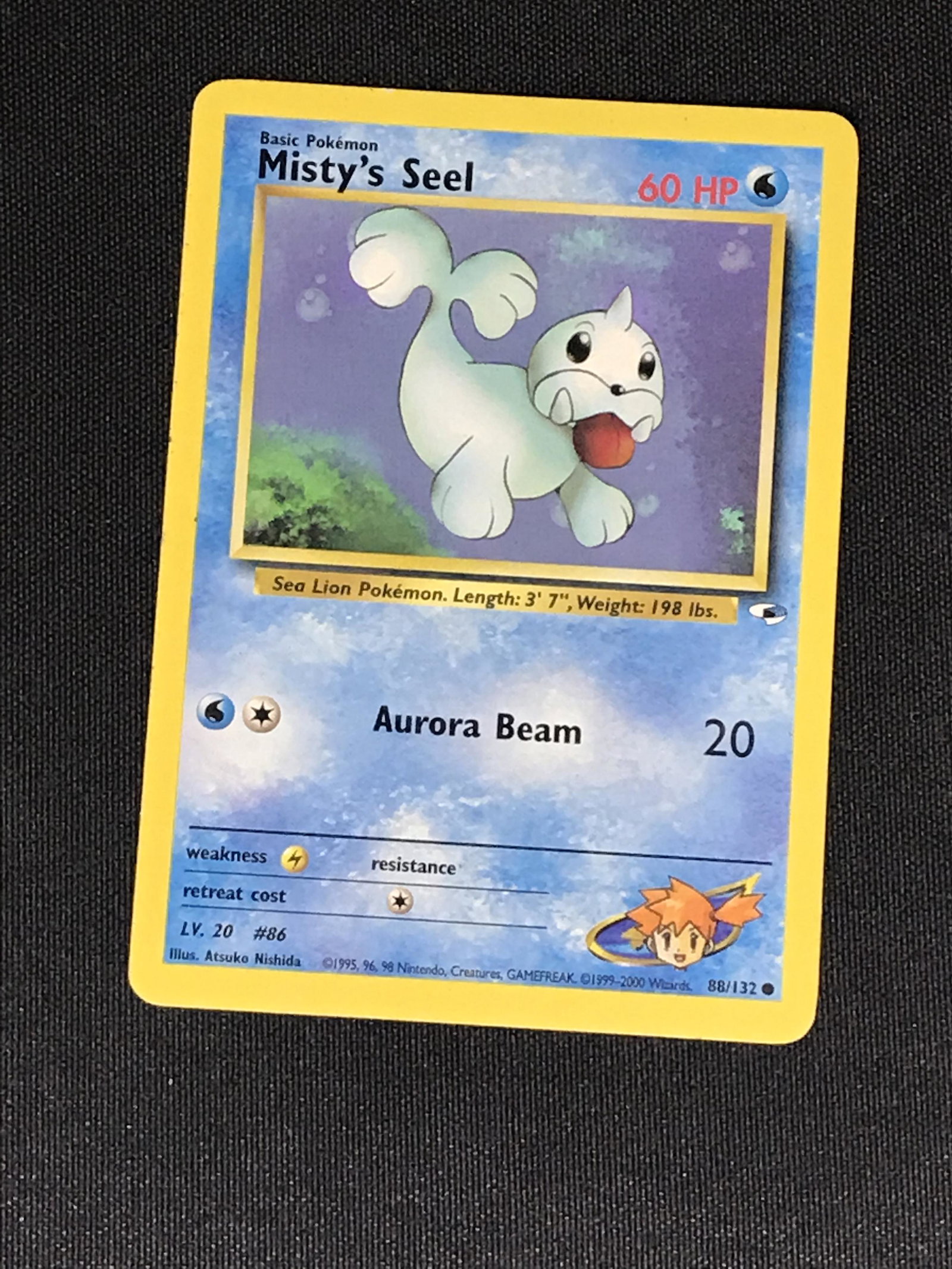 Vintage Gym Heroes Misty's Seel Pokemon single - moderately played: Vintage Gym Heroes Misty's Seel Pokemon single - moderately played