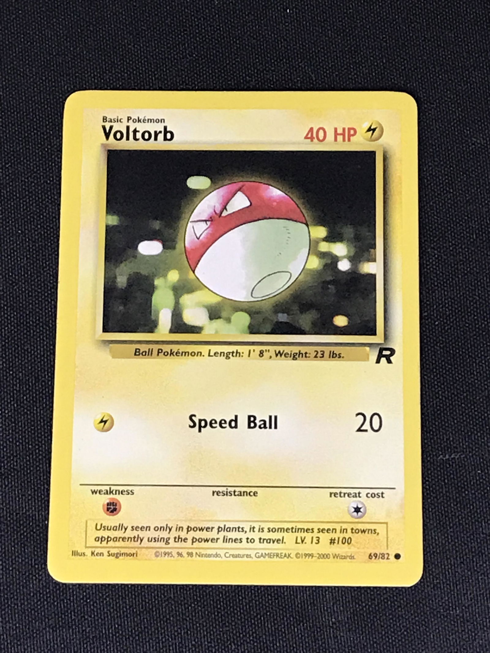 Vintage Team Rocket Voltorb Pokemon single - moderately played (1 of 1)