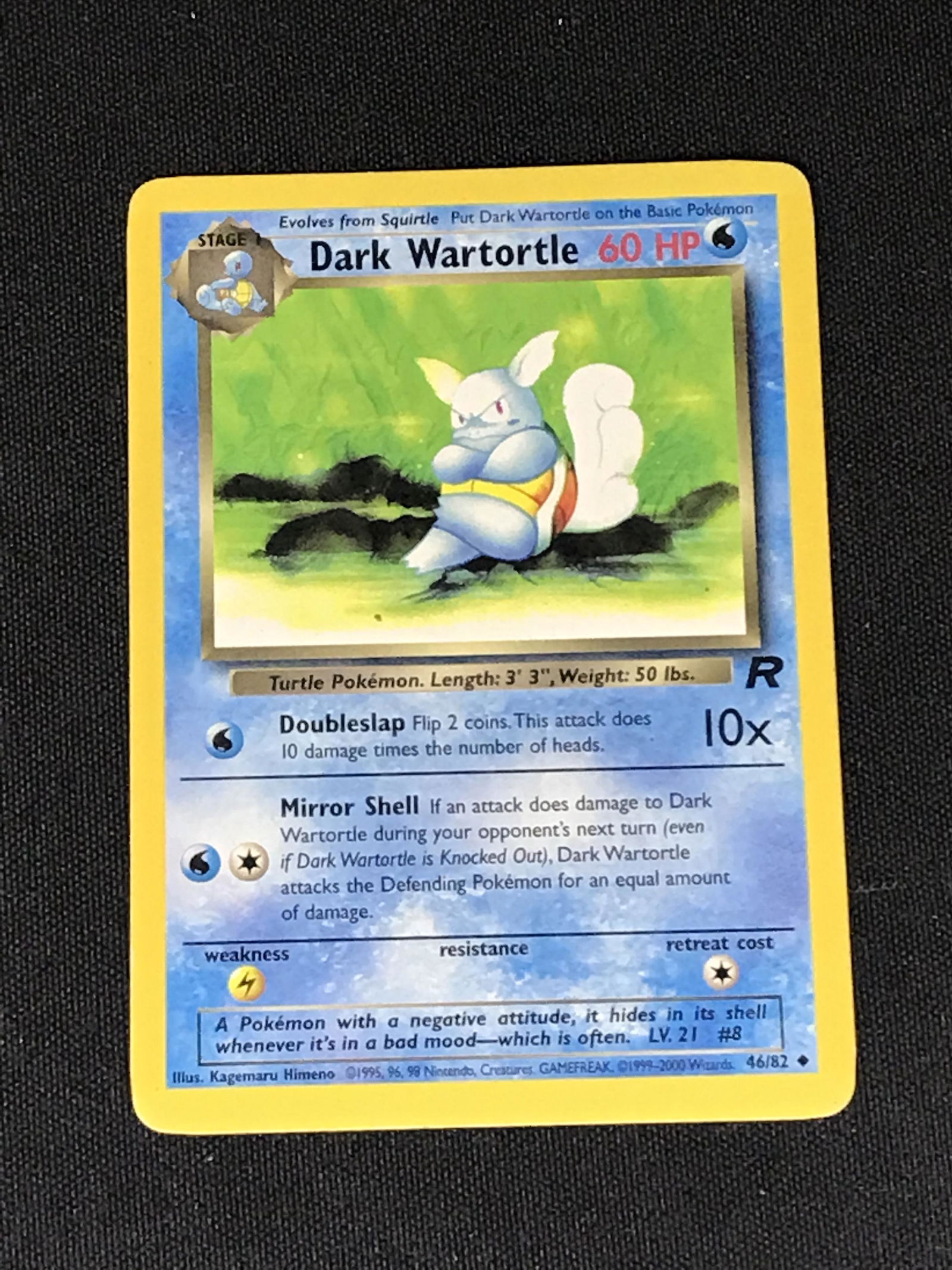 Vintage Team Rocket Dark Wartortle Pokemon single - moderately played (1 of 1)