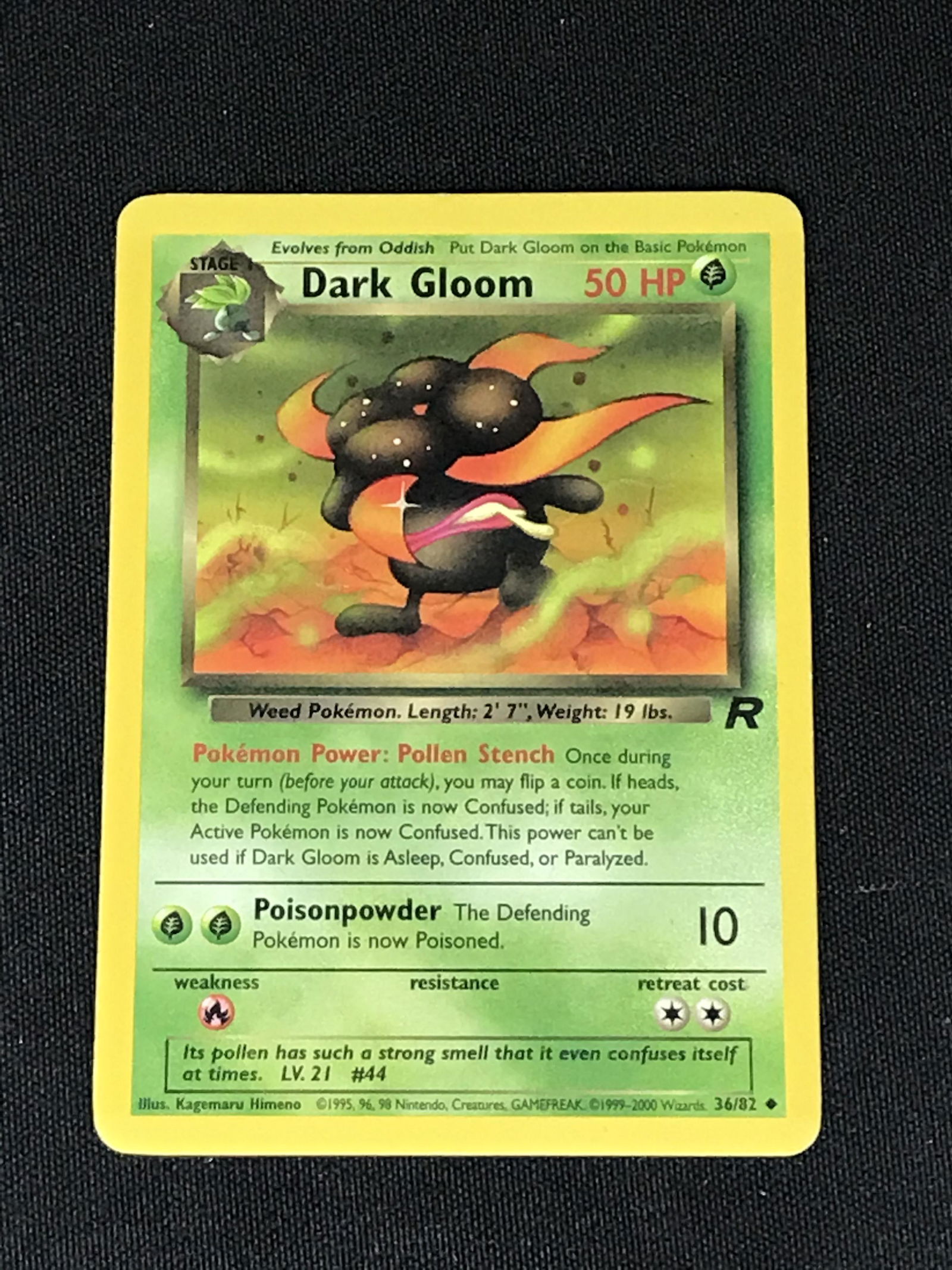 Vintage Team Rocket Dark Gloom Pokemon single - moderately played (1 of 1)