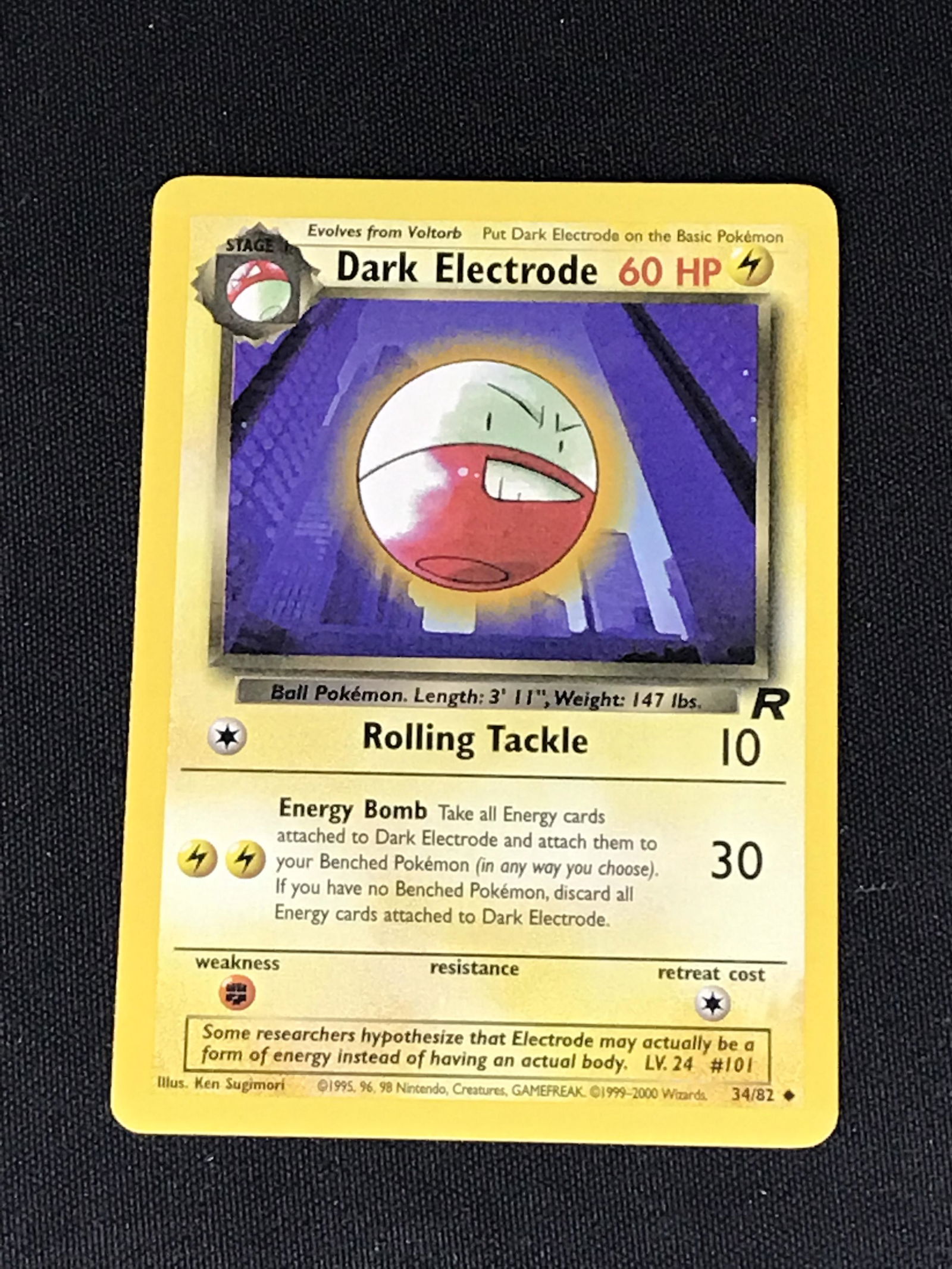 Vintage Team Rocket Dark Electrode Pokemon single - moderately played (1 of 1)