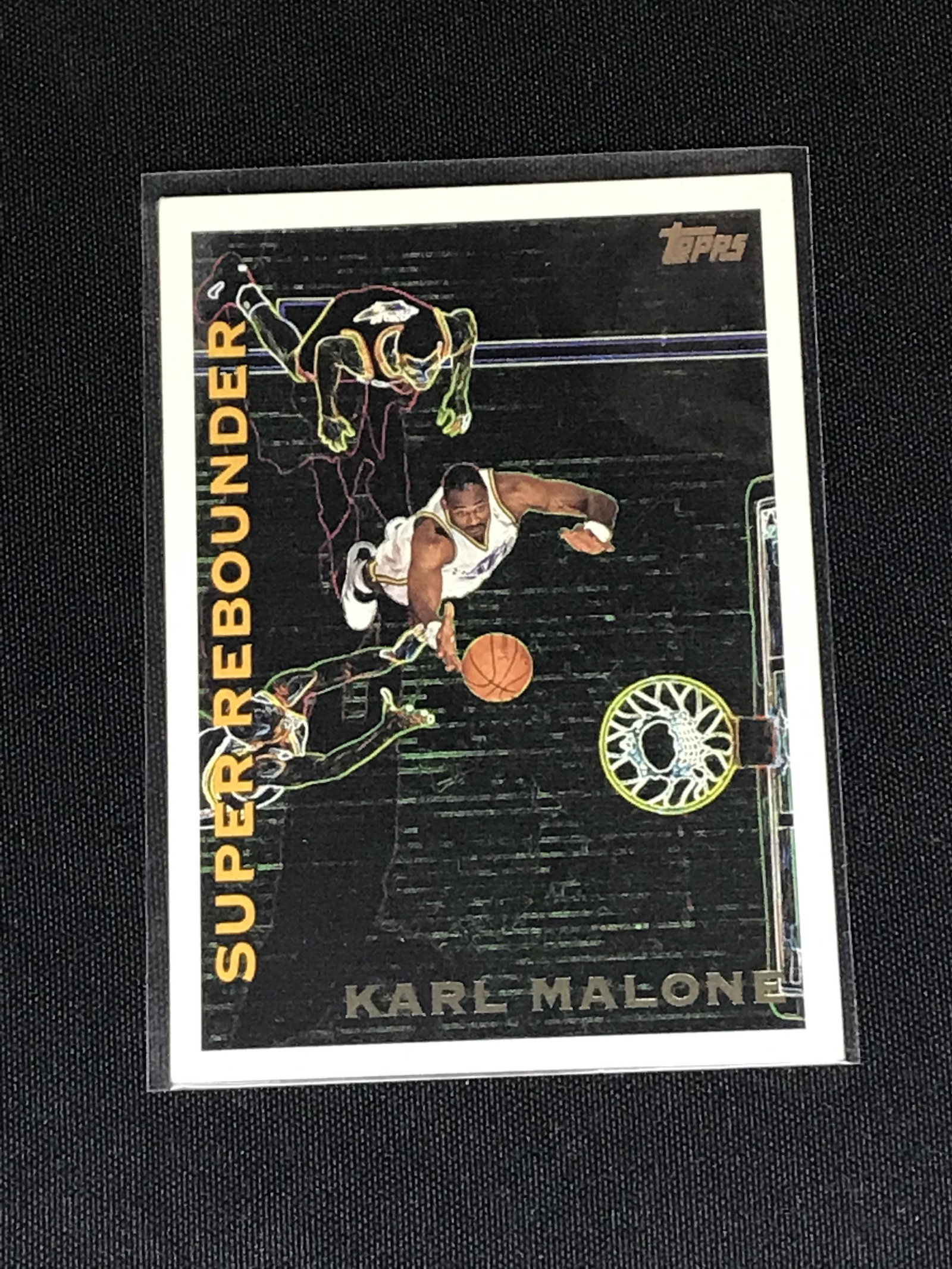 Karl Malone Topps Super Rebounder trading card (1 of 1)