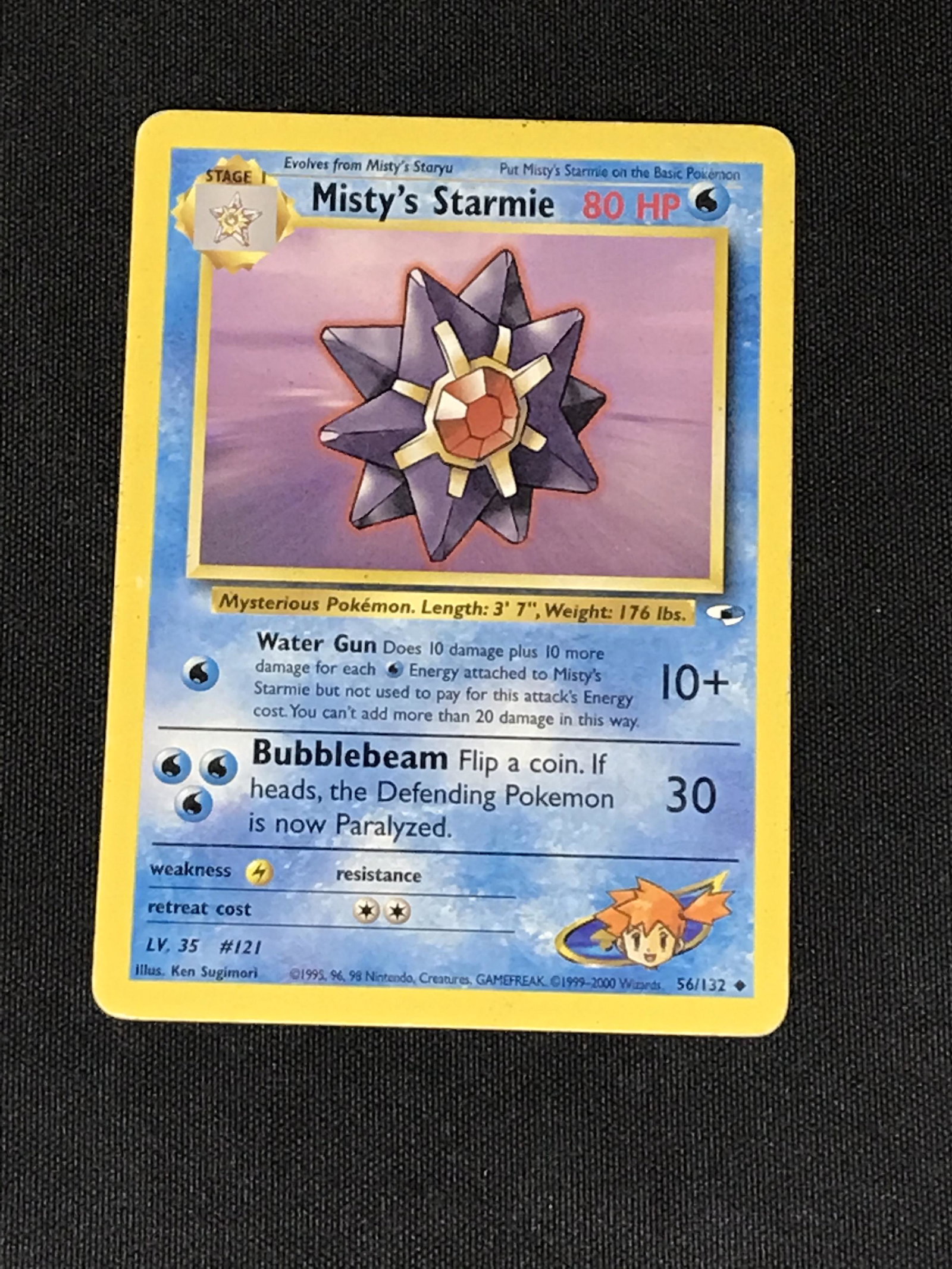 Misty's Starmie Gym Heroes vintage Pokemon single - moderately played: Misty's Starmie Gym Heroes vintage Pokemon single - moderately played