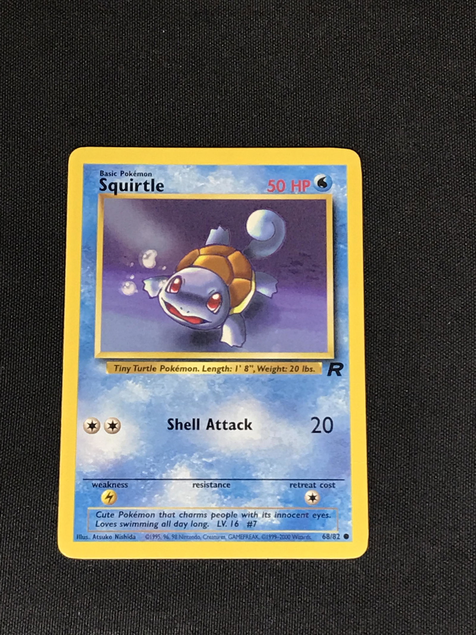 Squirtle Team Rocket vintage Pokemon single - moderately played (1 of 1)