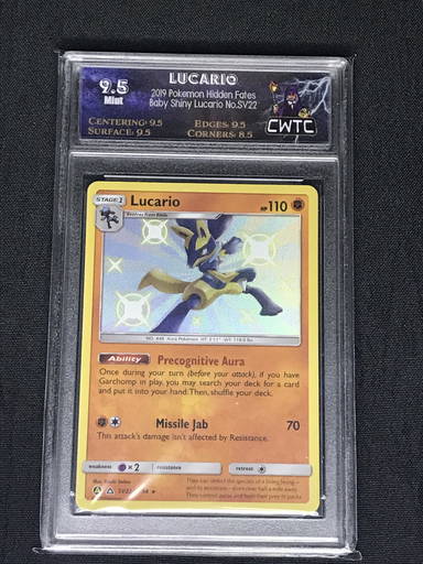 Baby Shiny Lucario Pokemon Hidden Fates Cwtc 9.5