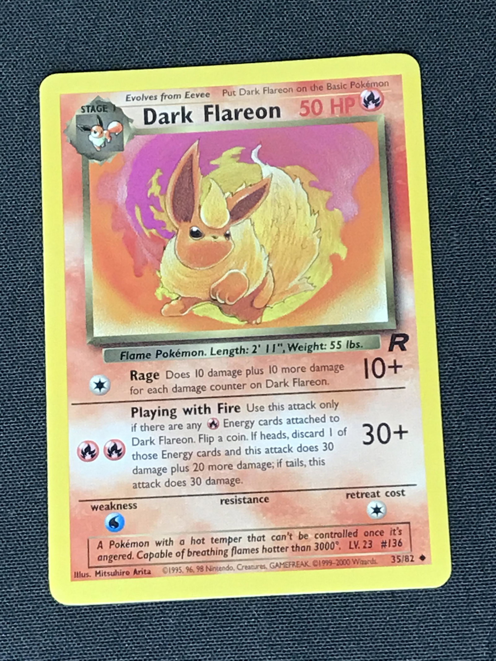 Dark Flareon Team Rocket Pokemon single - moderately played (1 of 1)