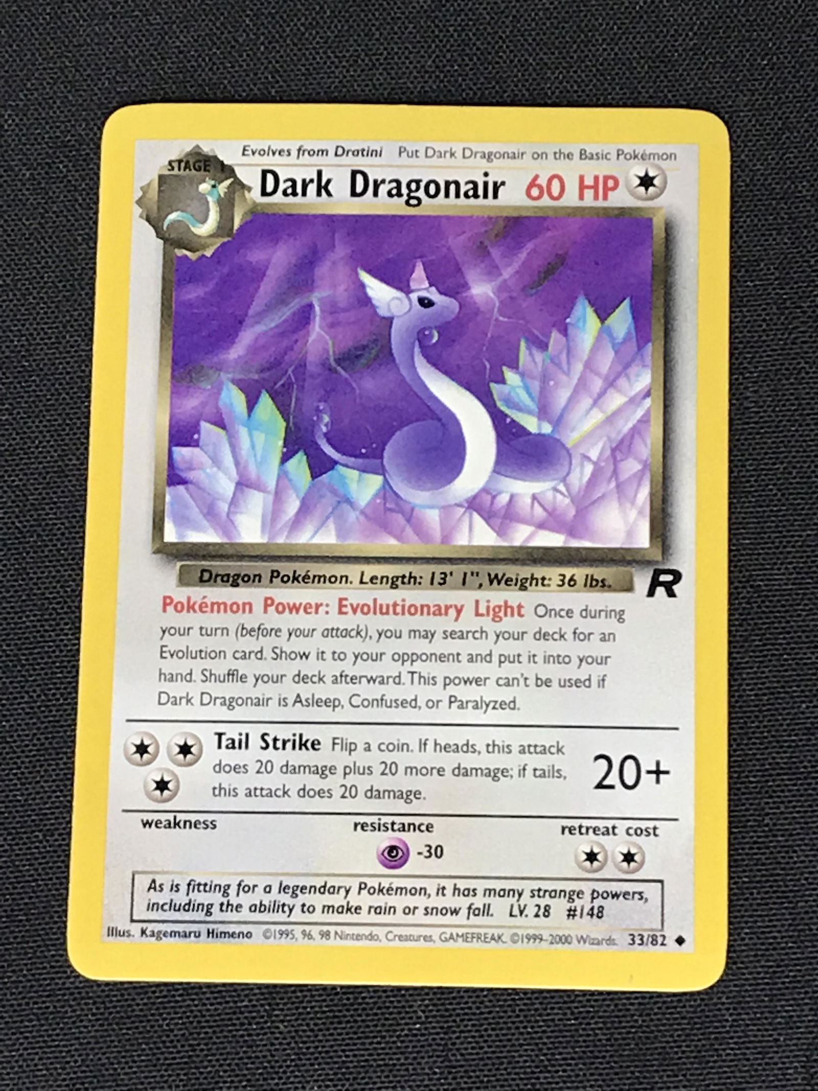 Dark Dragonair Team Rocket Pokemon single - moderately played (1 of 1)