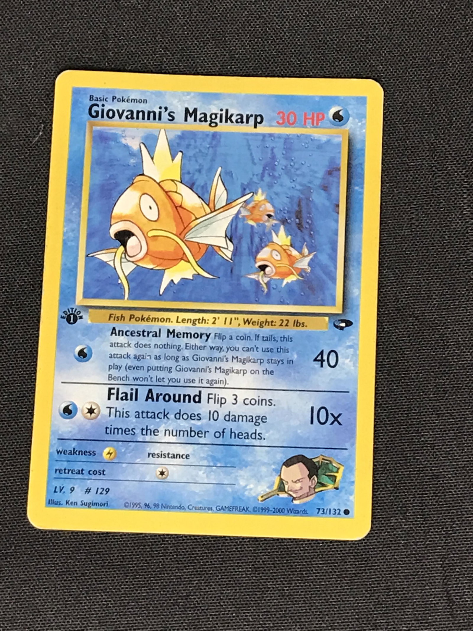 1st Edition Giovanni's Magikarp Gym Challenge Pokemon single - moderately played (1 of 1)