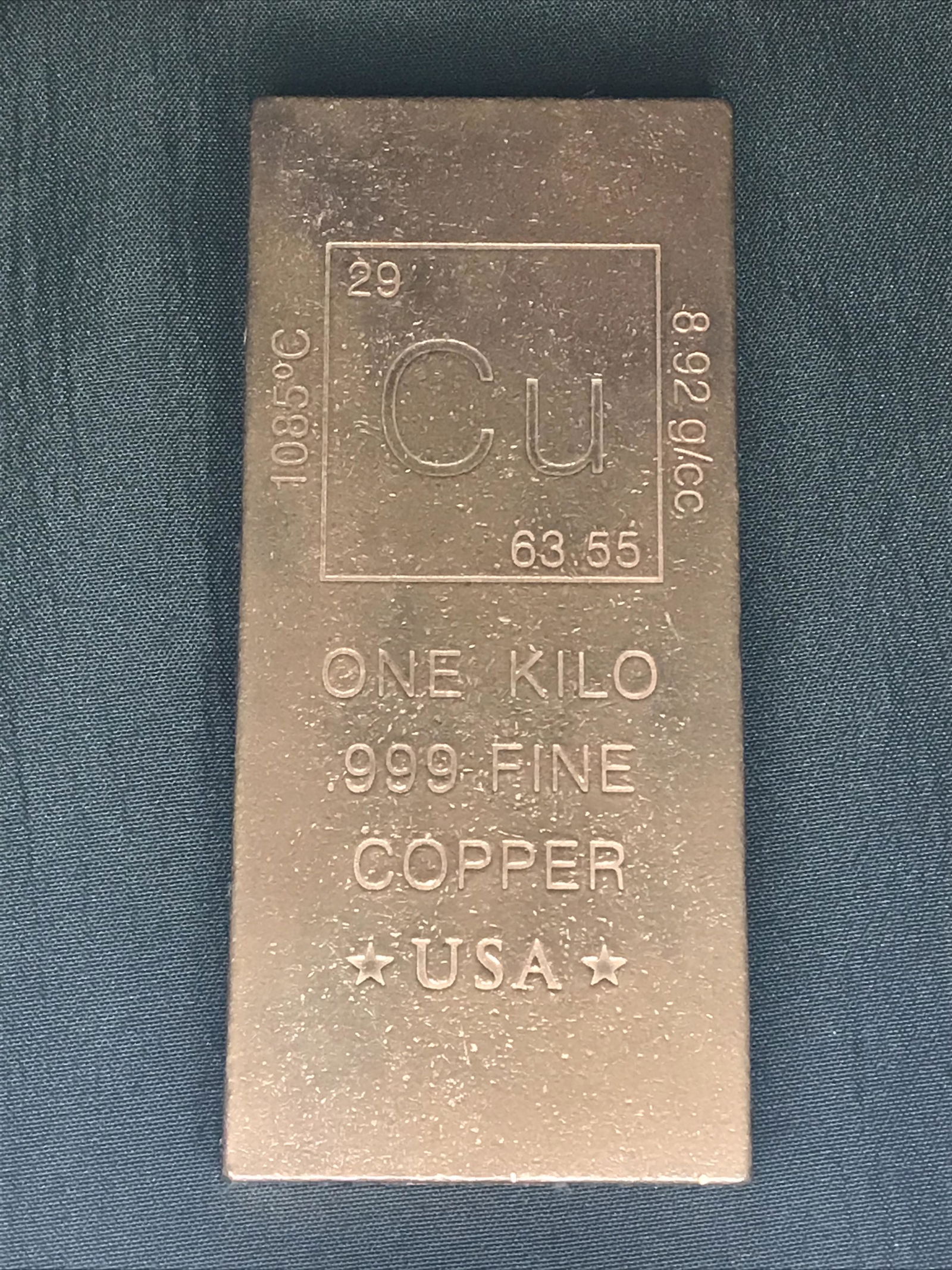 Kilogram Bar Of .999 Fine Copper (1 of 1)