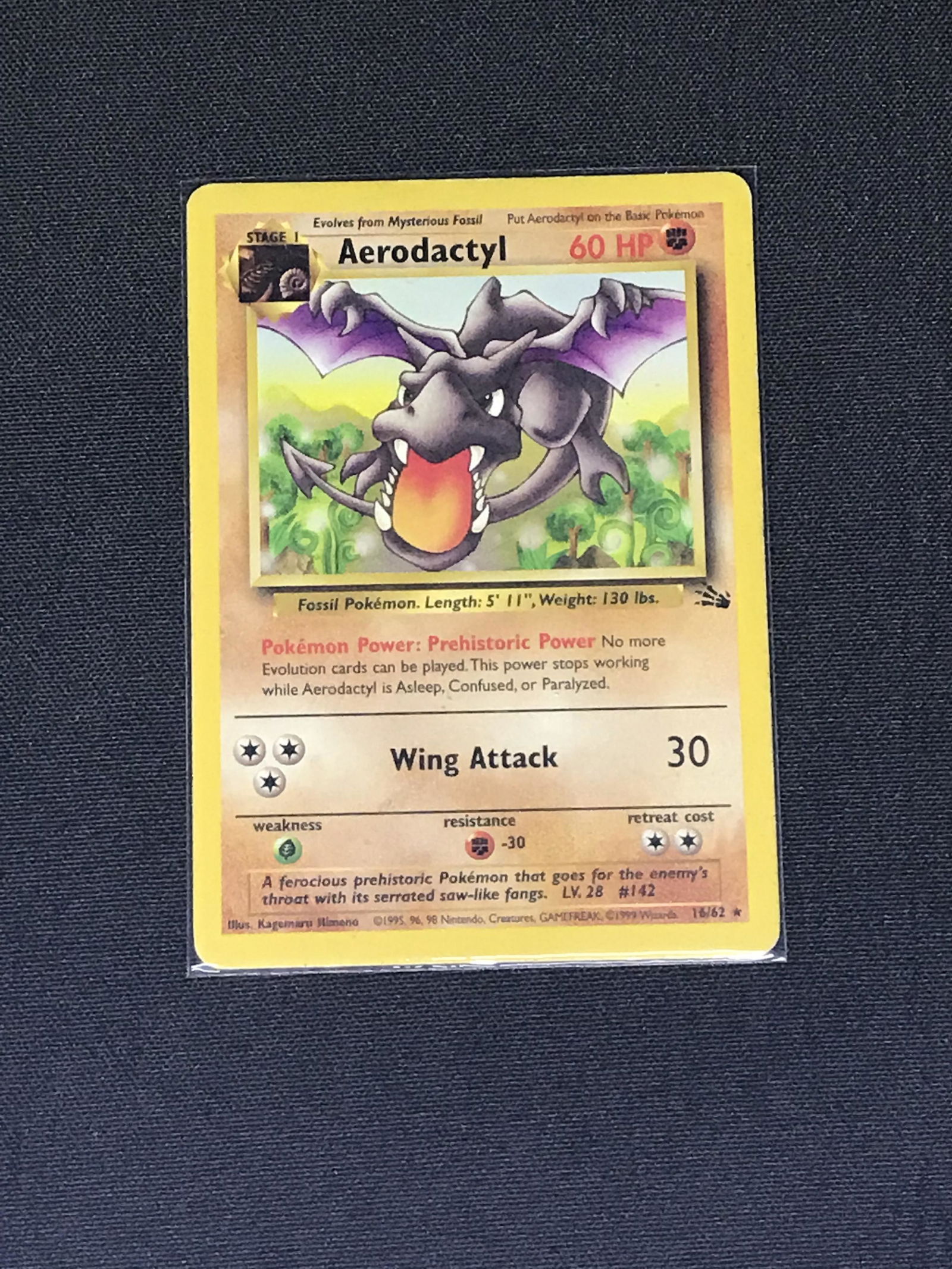 Fossil Aerodactyl Pokemon single - moderately played: Fossil Aerodactyl Pokemon single - moderately played